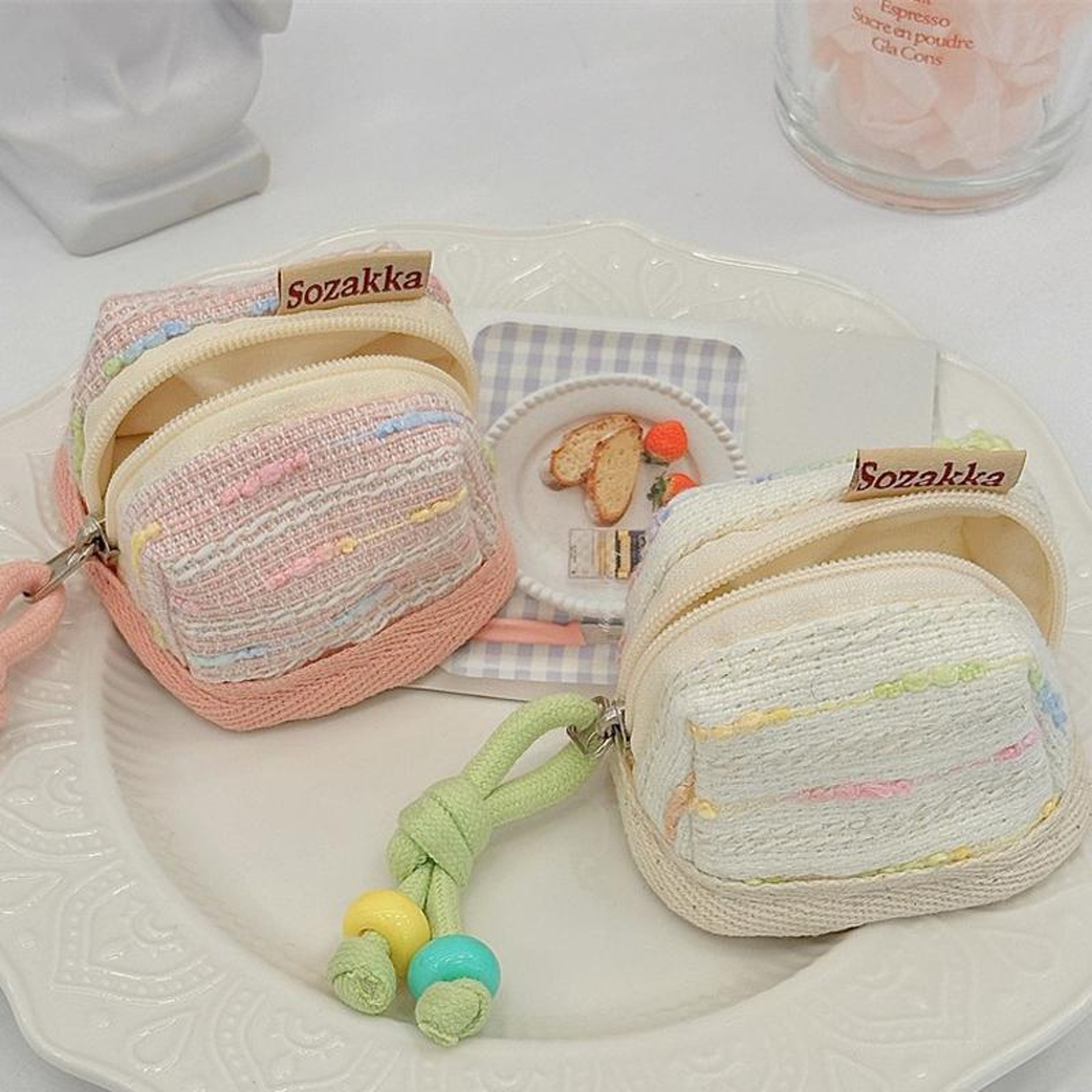Cute Portable Wireless Earbud Case Soft Polyester Bluetooth Earphone Case Protective Storage Pouch 3