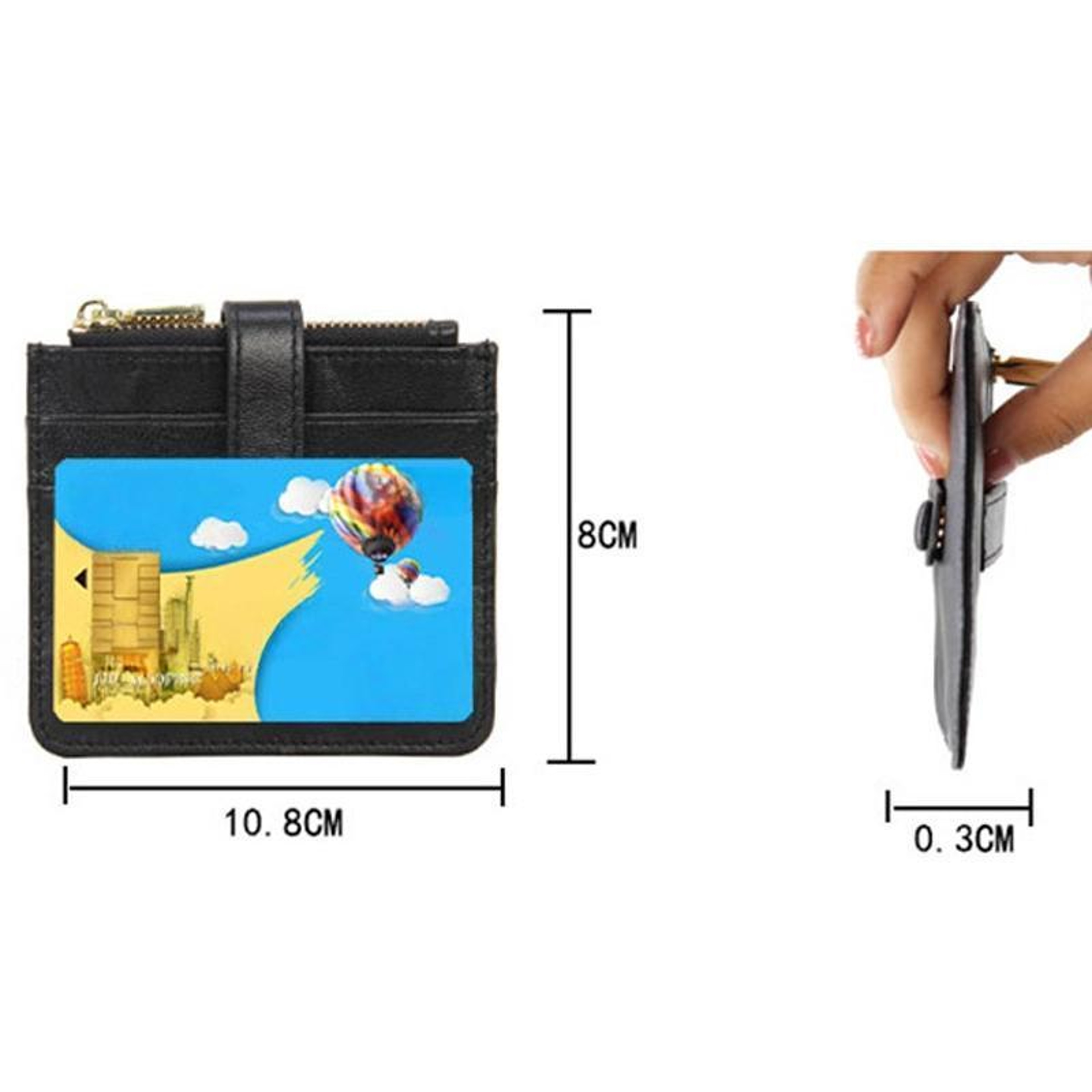 Ultra Thin RFID Blocking Card Holder Slim Leather Wallet with Coin Pocket and ID Card Organizer – view 6