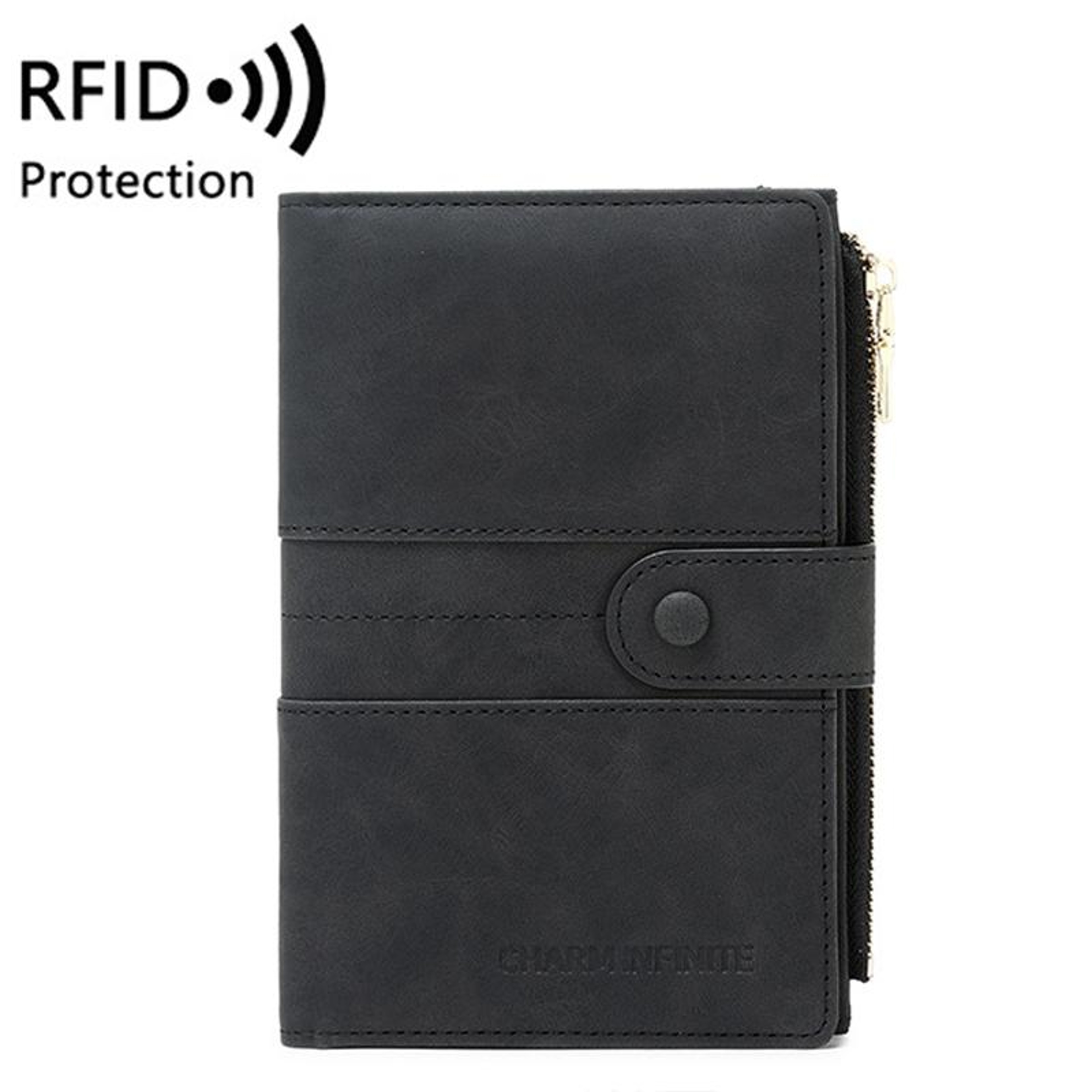 RFID Blocking Travel Passport Wallet Multi Card Document Organizer With Zipper 13