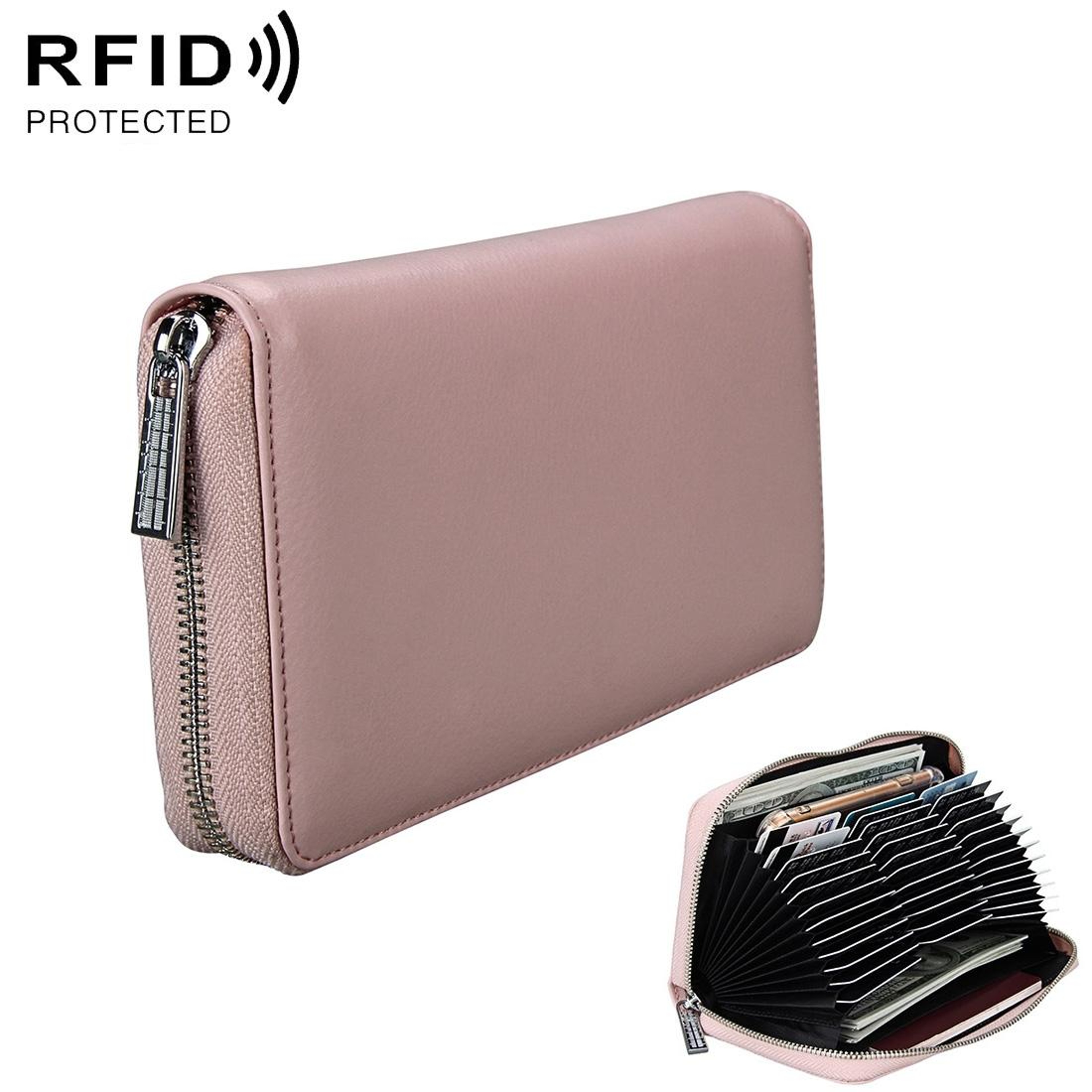RFID Passport Wallet Genuine Leather Travel Document Organizer Long Wallet With Card Slots 9