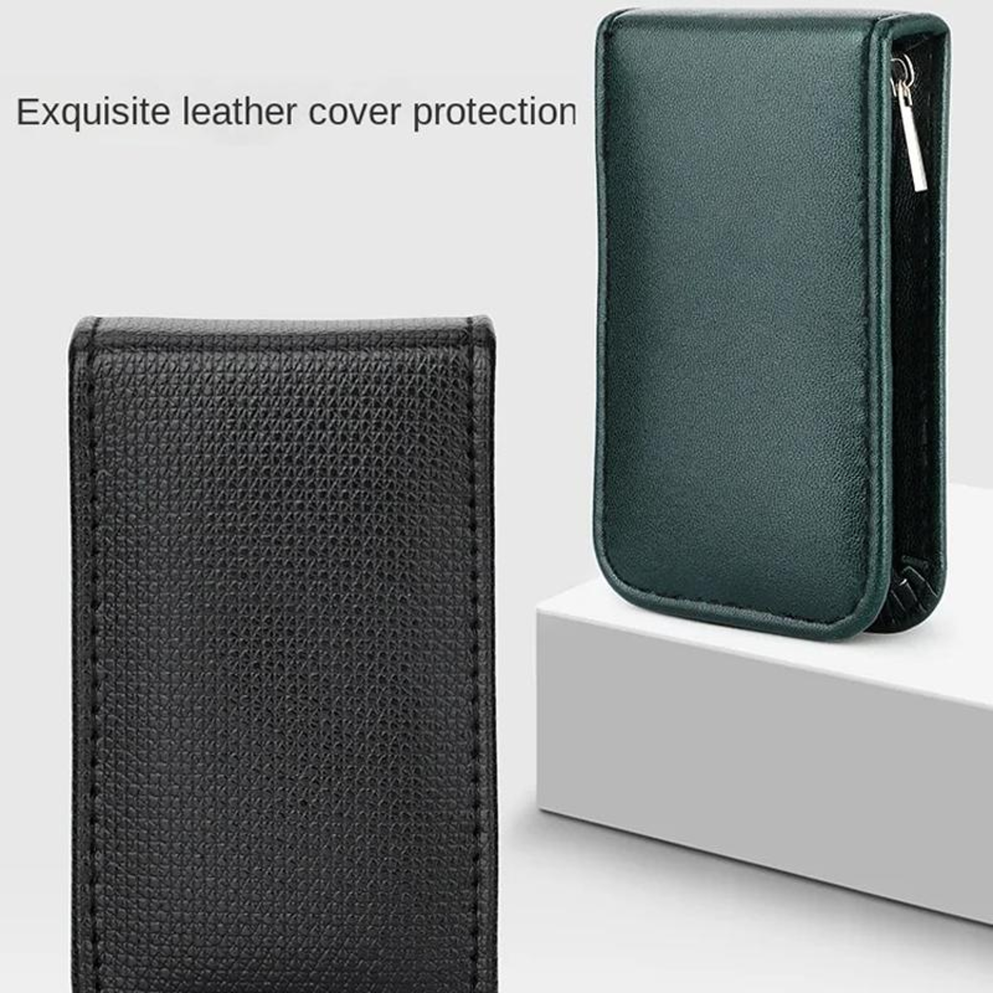 Portable Nail Clipper Set 6 Piece Manicure Kit With Leather Travel Case Dark Green 4