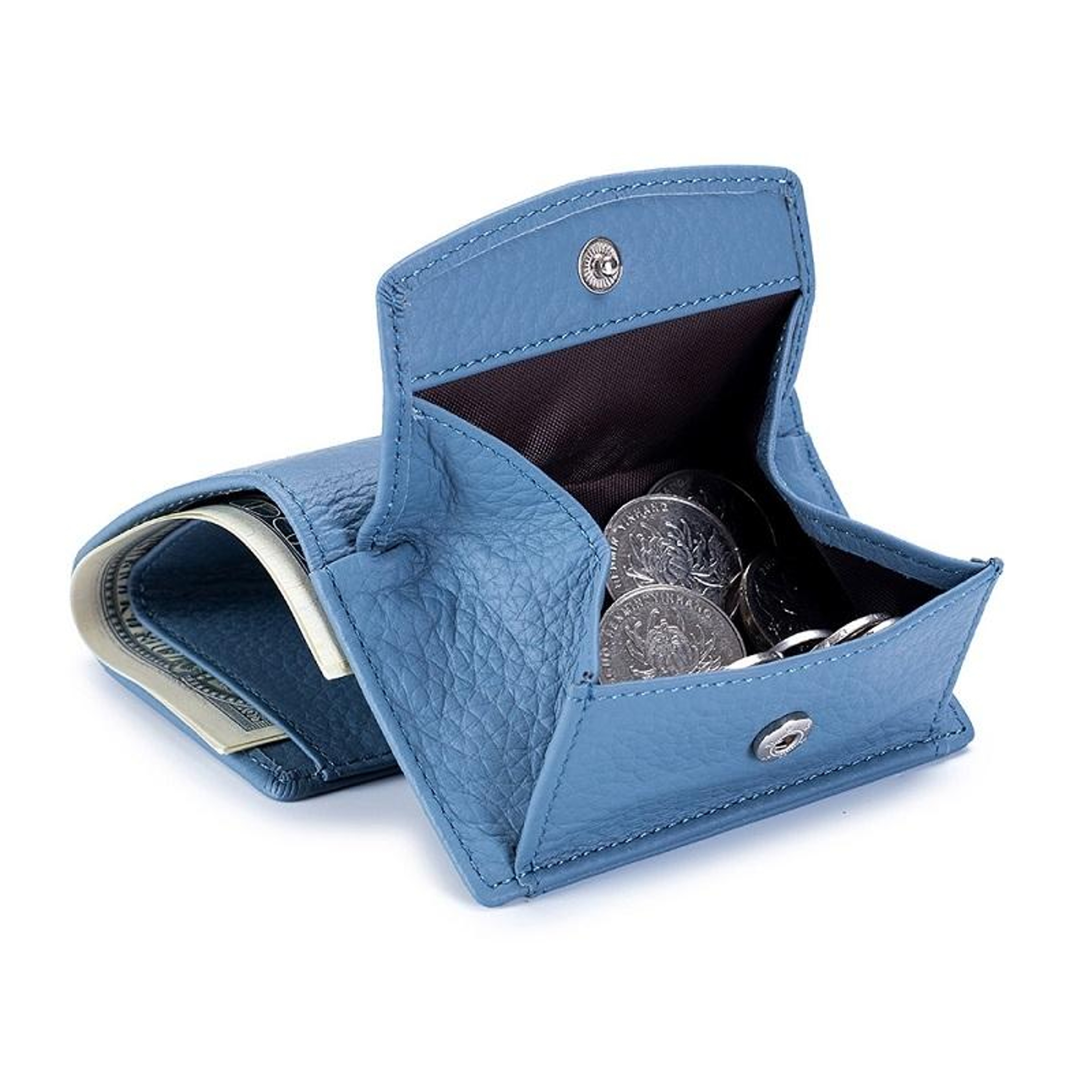 Premium RFID Blocking Wallet Genuine Leather Short Bifold Coin Purse 1