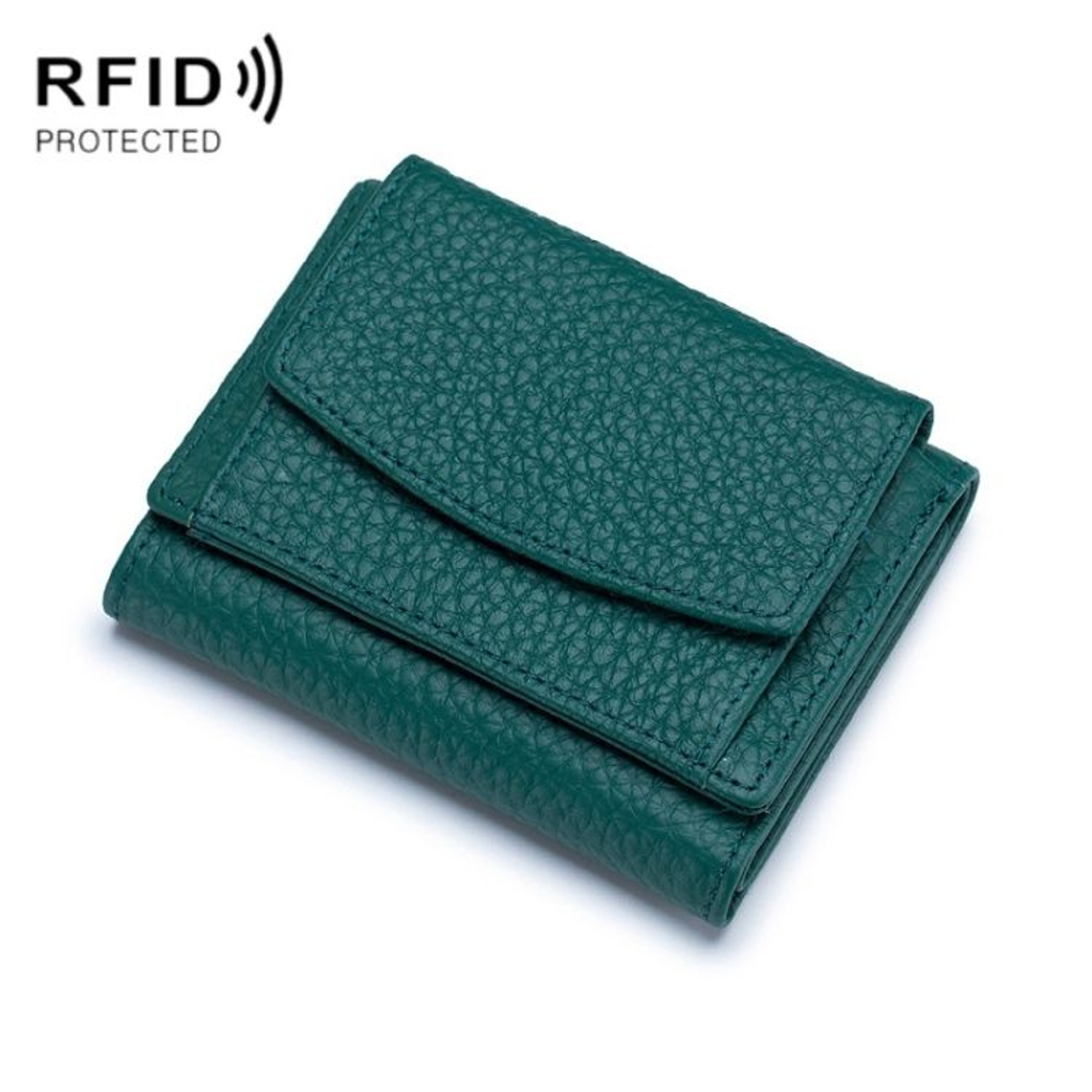 Premium RFID Blocking Wallet Genuine Leather Short Bifold Coin Purse 7