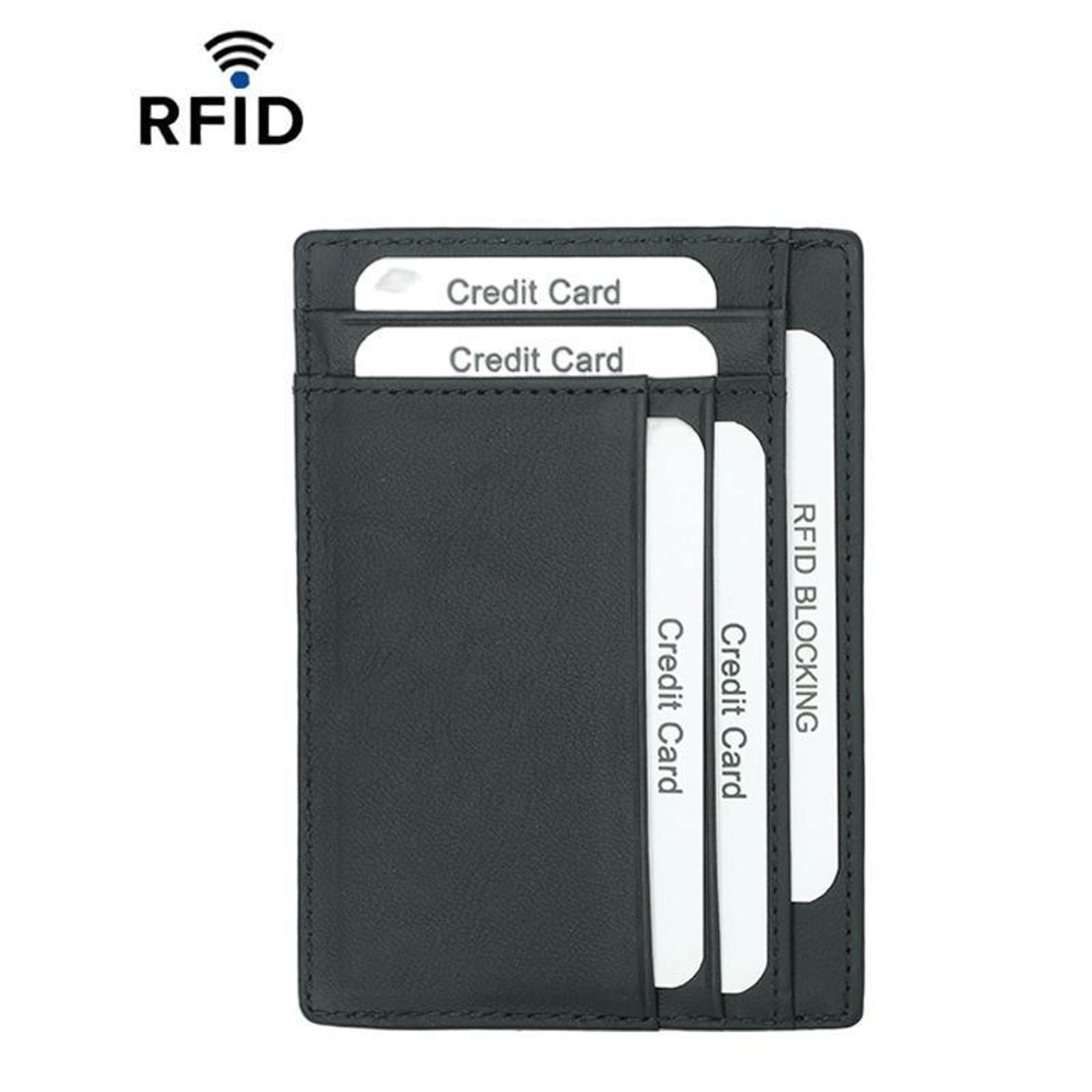 RFID Blocking Card Holder Wallet With Zipper Coin Purse Compact Multi Card Organizer 9