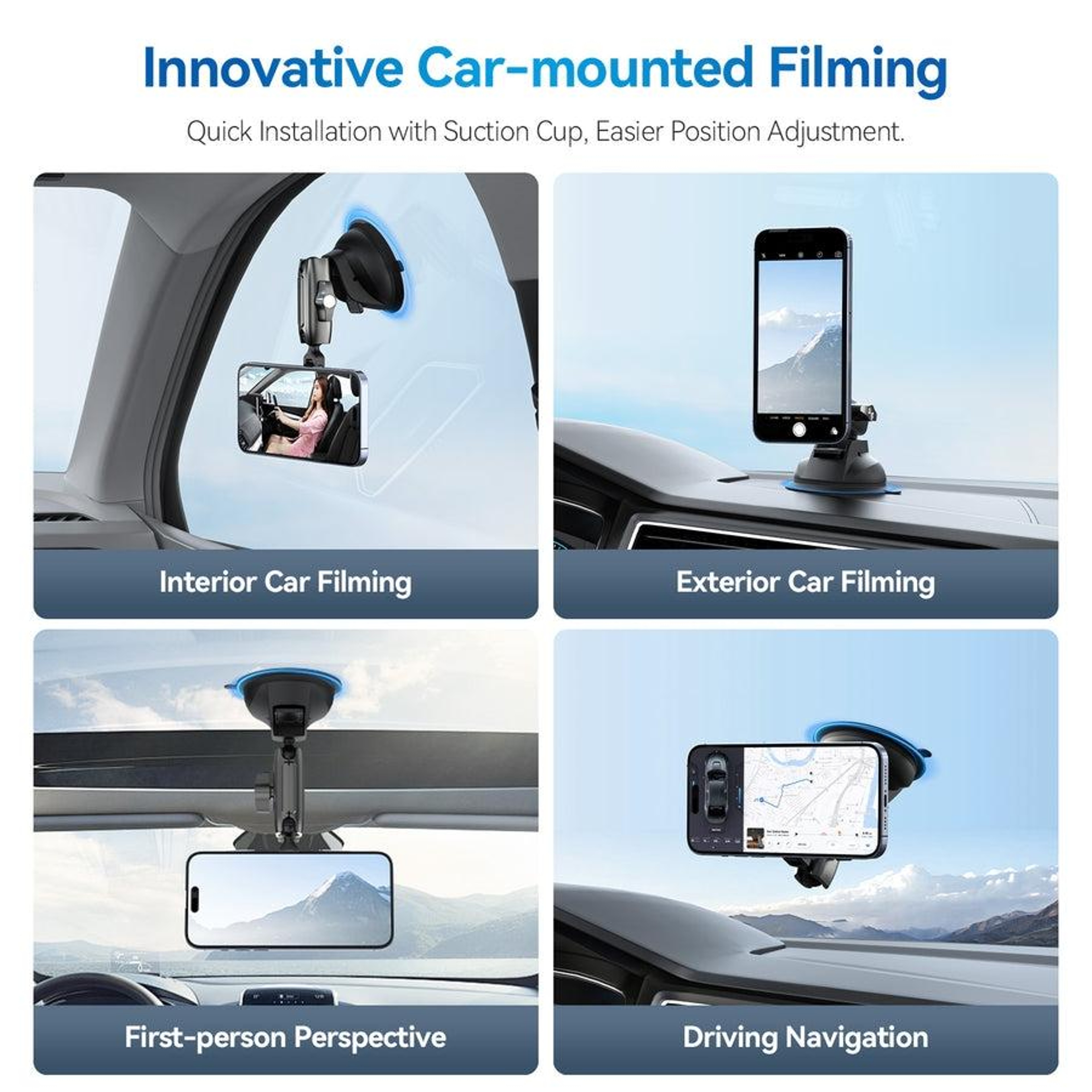 Magnetic Car Phone Mount 360 Phone Holder With Strong Suction Cup For Secure Hands Free Driving 5