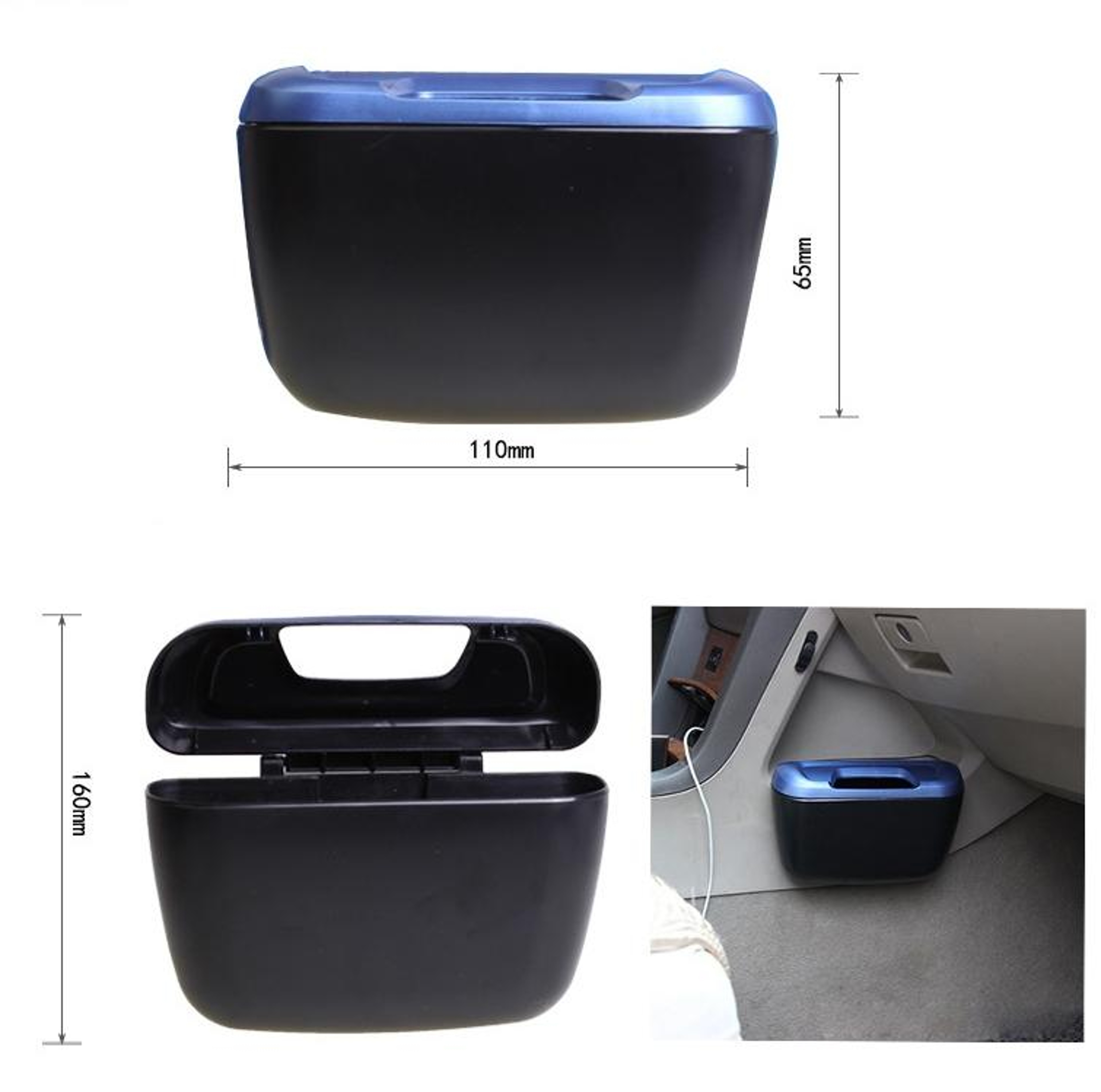 Compact Car Trash Can And Car Storage Organizer Hanging Mini Garbage Bin Random Color Delivery 5
