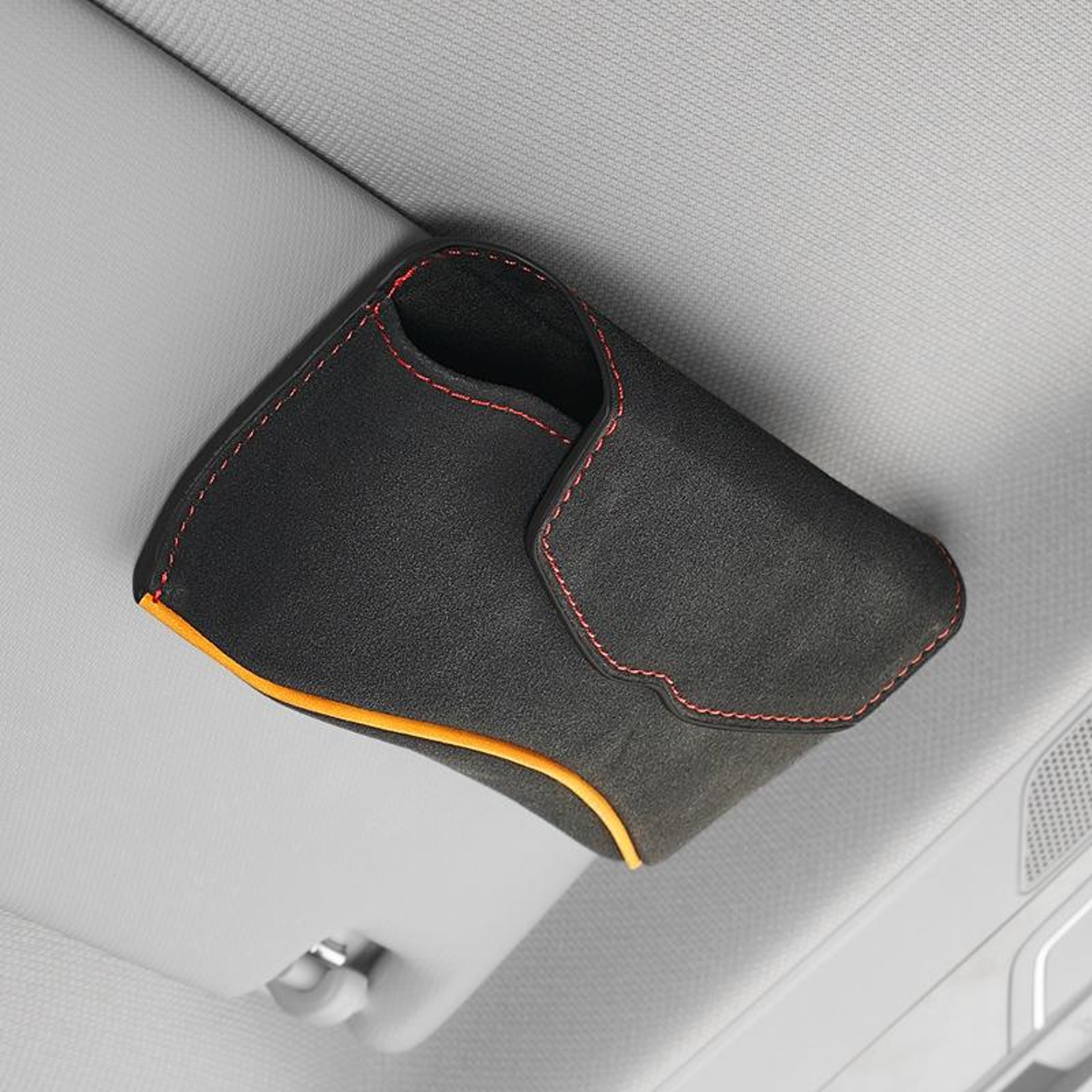 Car Sun Visor Glasses Case Magnetic Car Sunglasses Holder With Card Storage Organizer 11