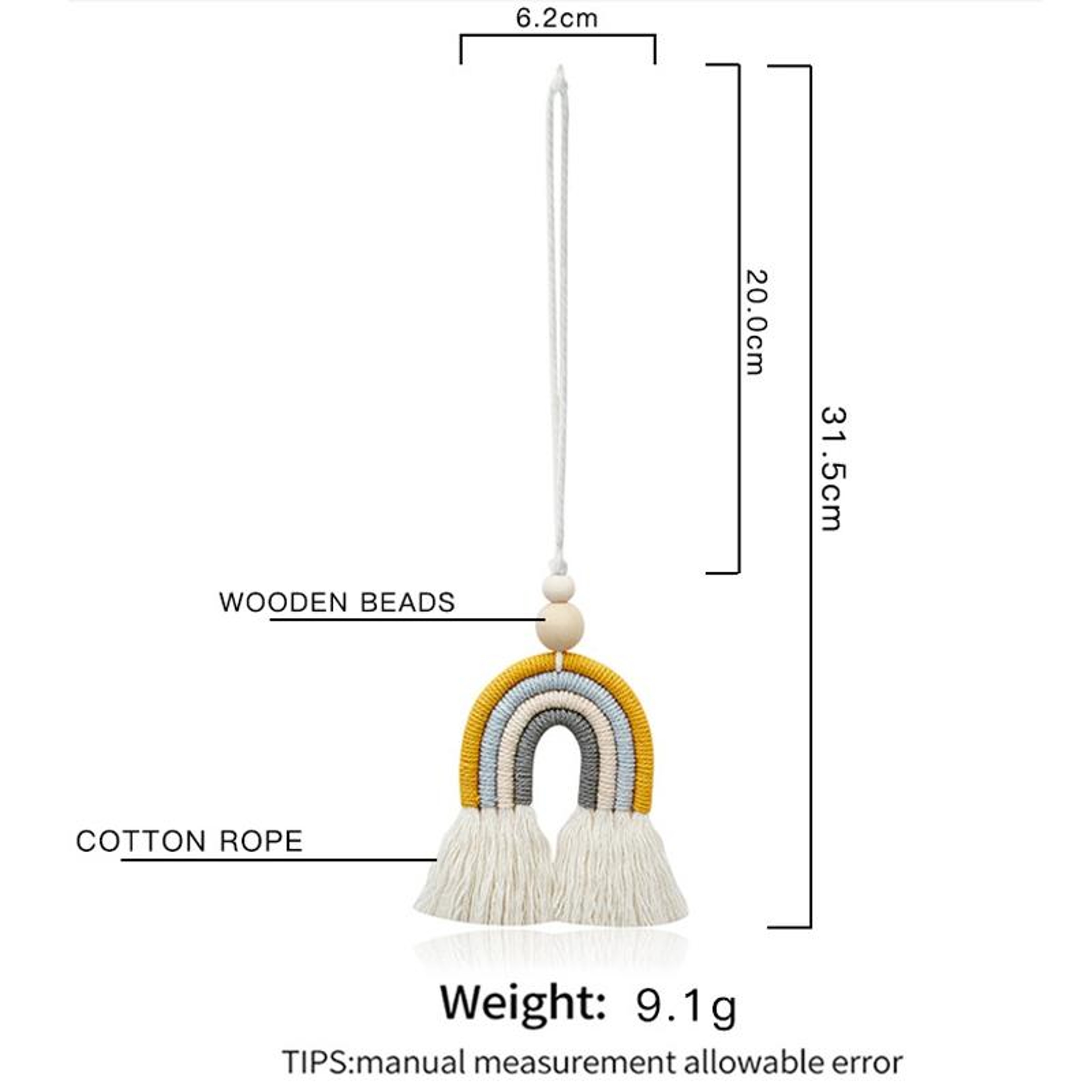 Boho Wood Bead Car Aromatherapy Diffuser Hanging Rainbow Charm For Car Home  Office 4