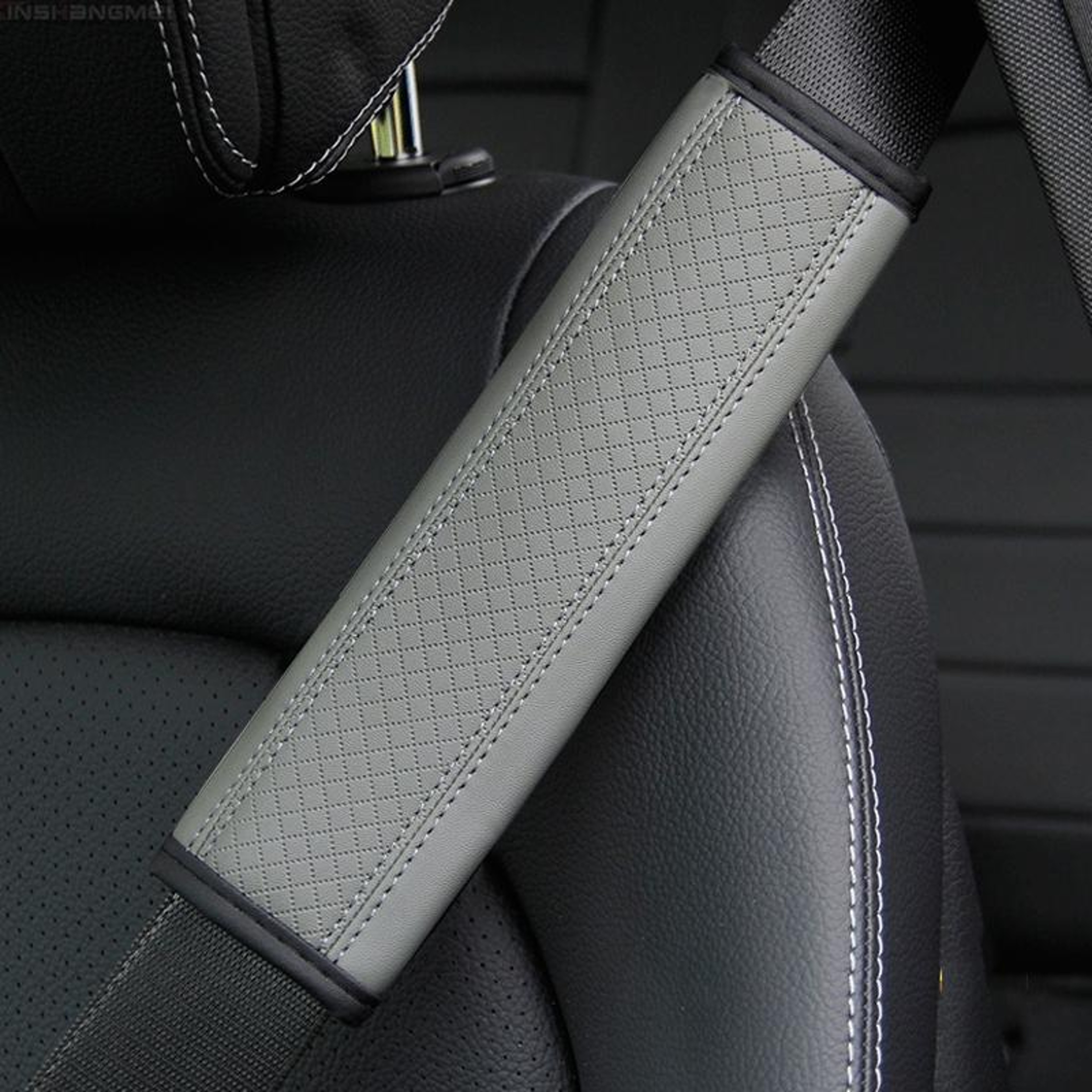 Premium Car Seat Belt Shoulder Pad PU Leather Comfort Protector For Cars SUVs  Trucks 11