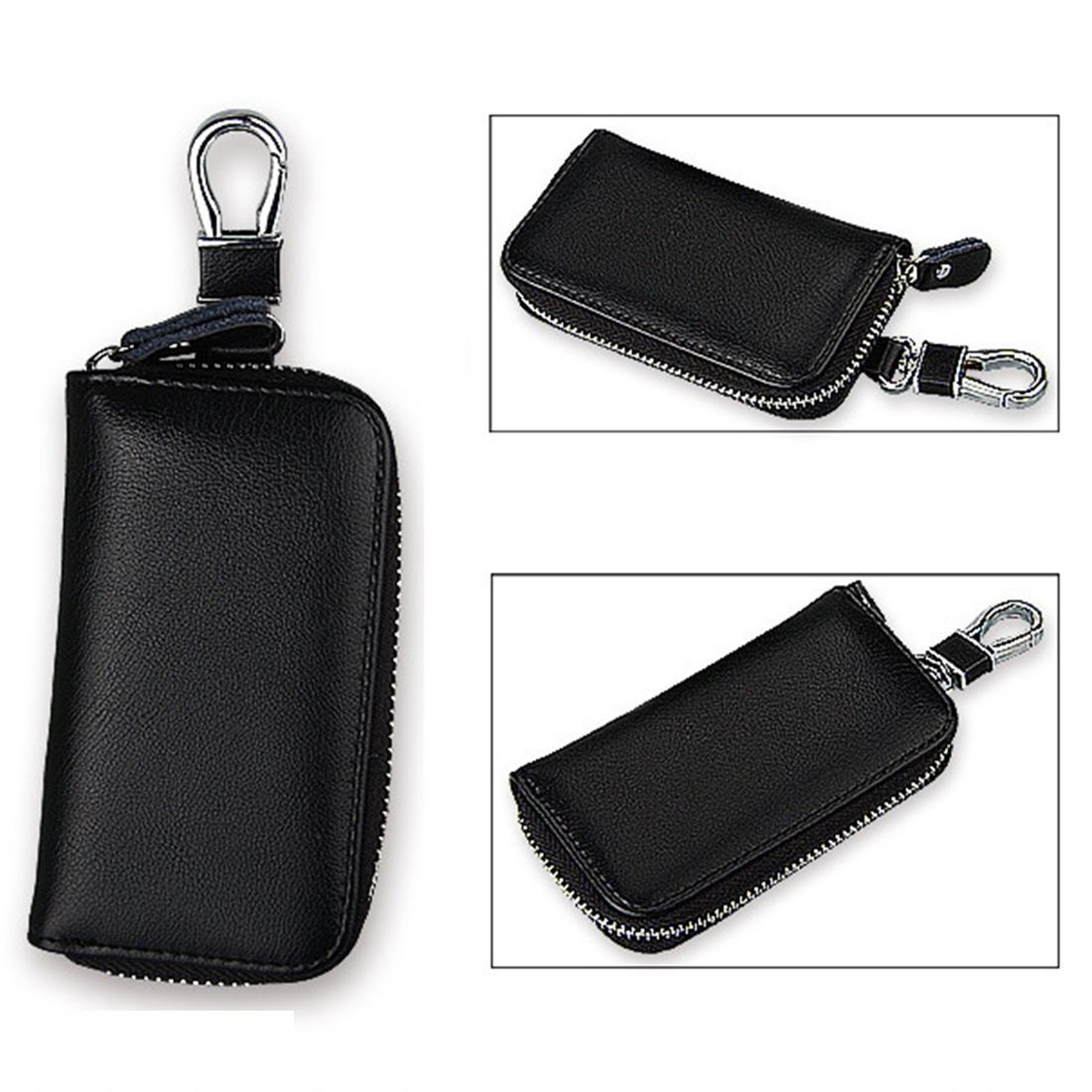 Business Genuine Leather Key Holder Zipper Car Key Case Wallet 2
