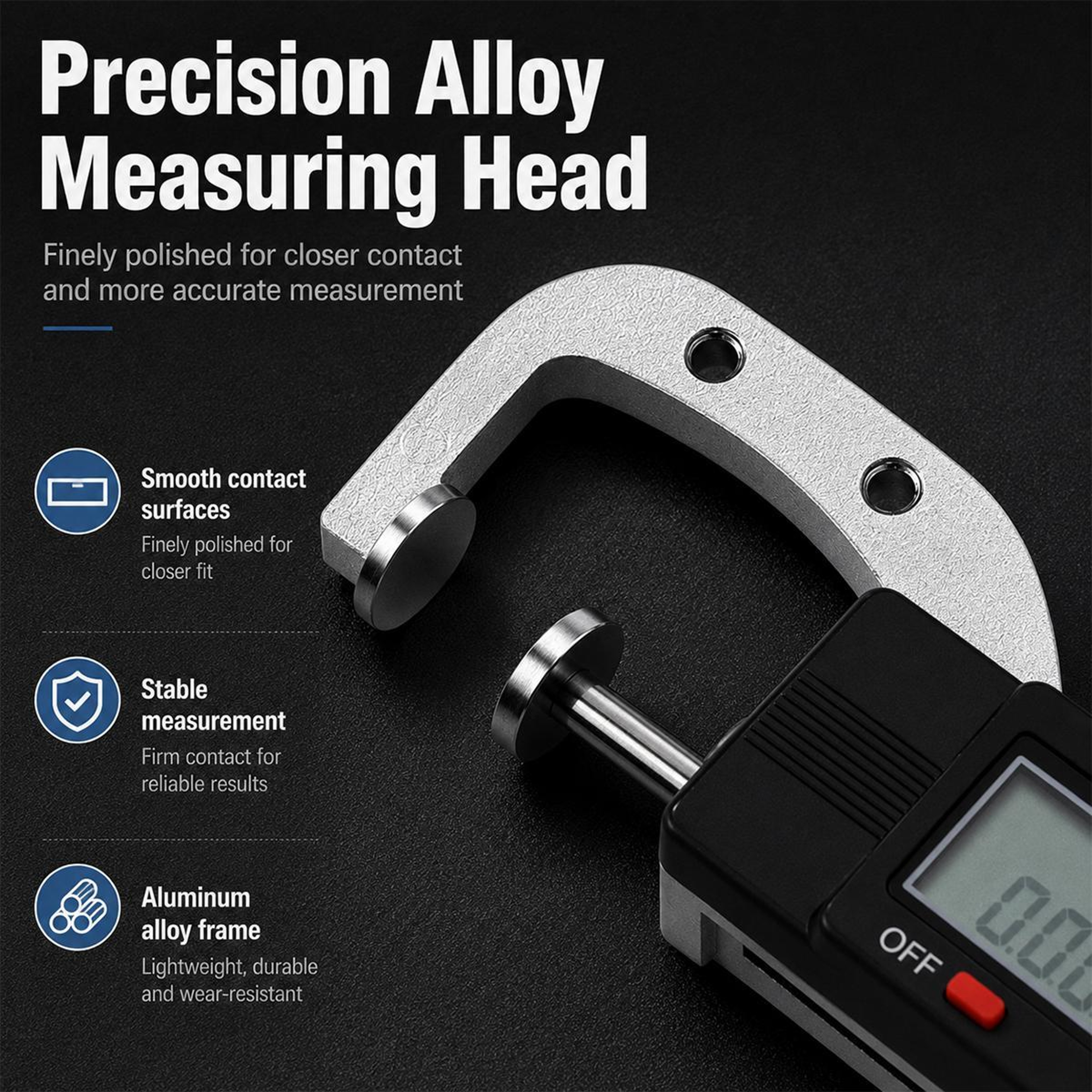 Precision Digital Thickness Gauge 0–25.4mm with 0.01mm Resolution – view 6