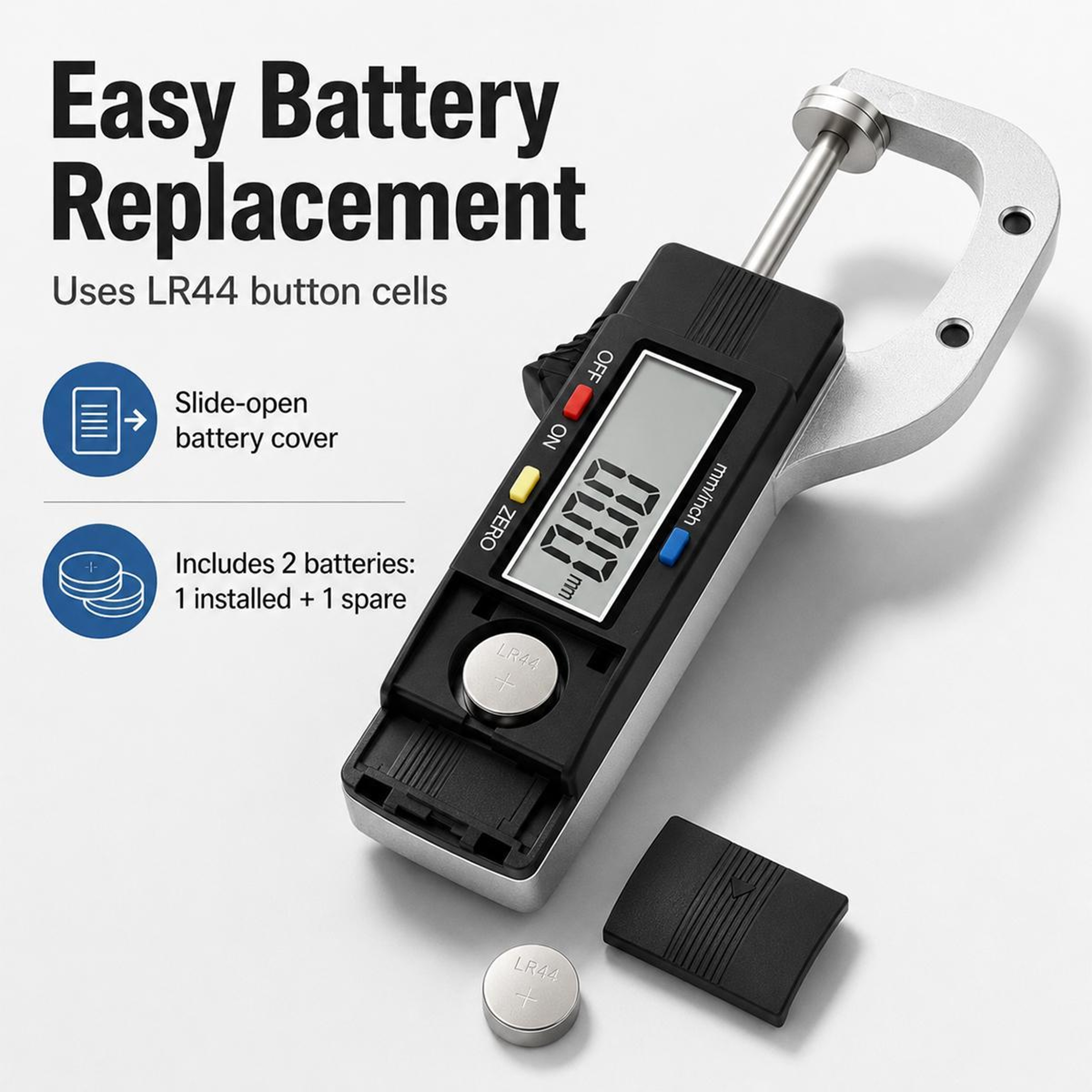 Precision Digital Thickness Gauge 0–25.4mm with 0.01mm Resolution – view 7