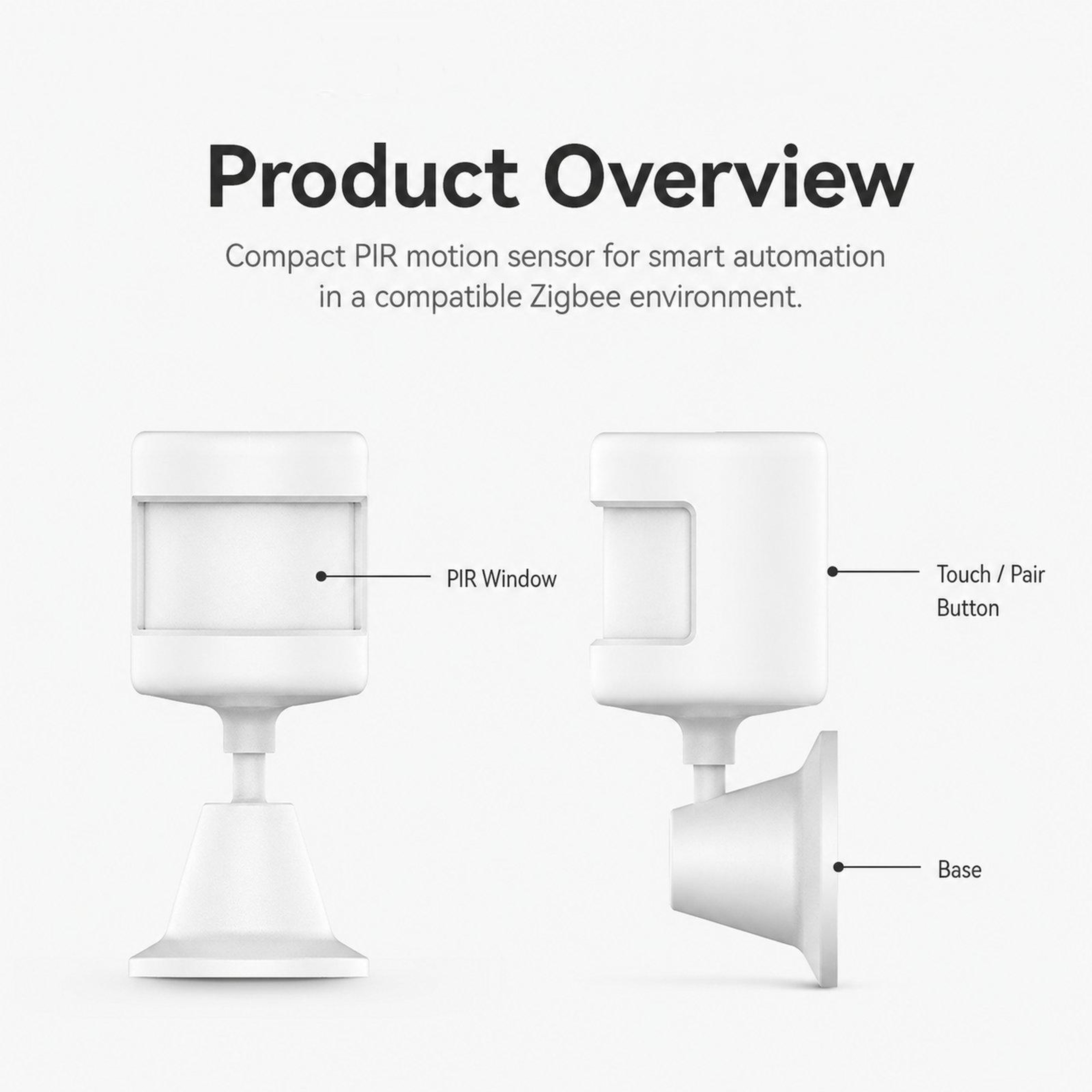 Tuya Zigbee Motion Sensor with PIR Detection, Smart Alerts and 360° Rotating Base – view 7