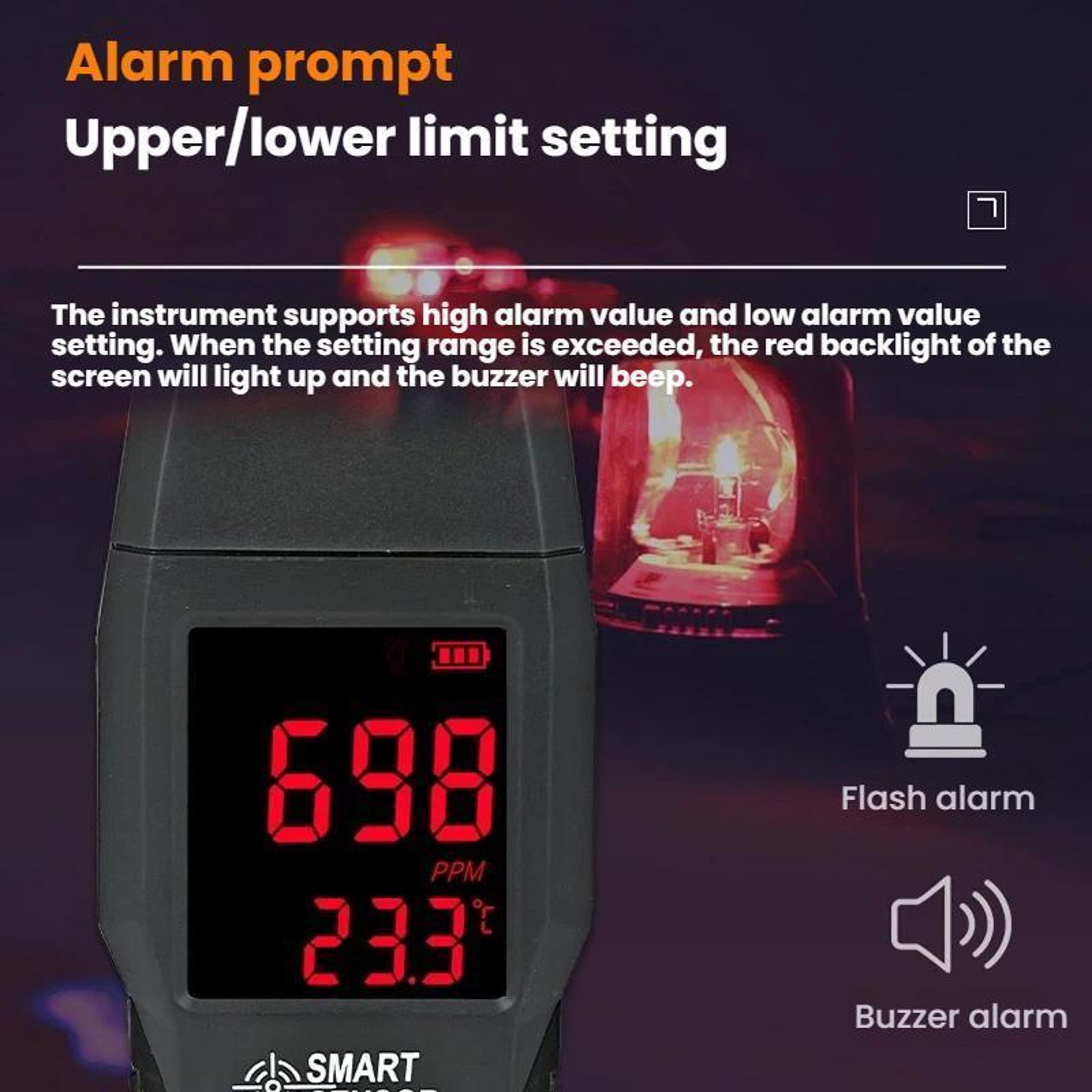 Smart Sensor Carbon Monoxide Detector Portable CO Gas Detector 9