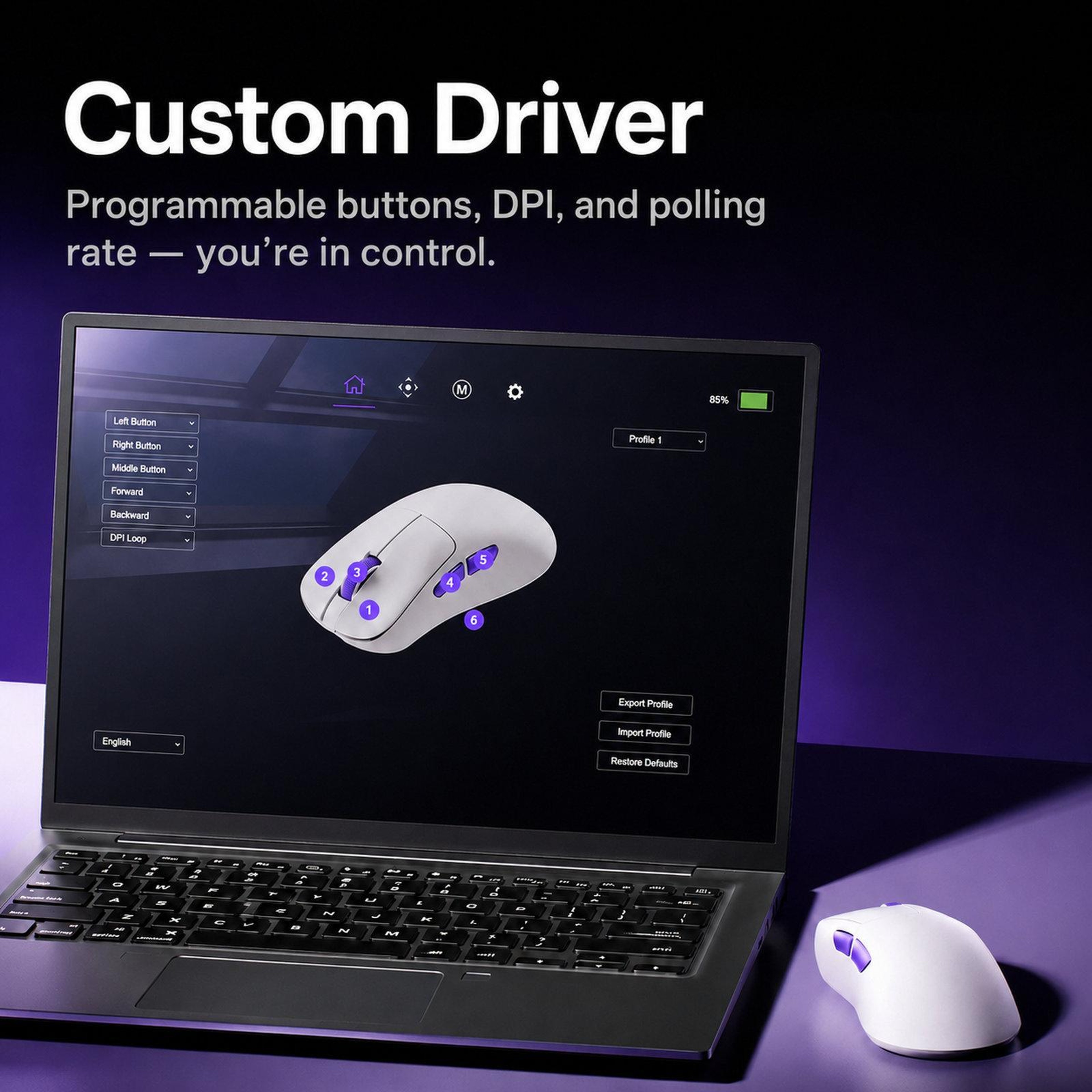 Wireless Gaming Mouse With 8K Polling Rate 30K DPI And 49g Lightweight TriMode Design 5
