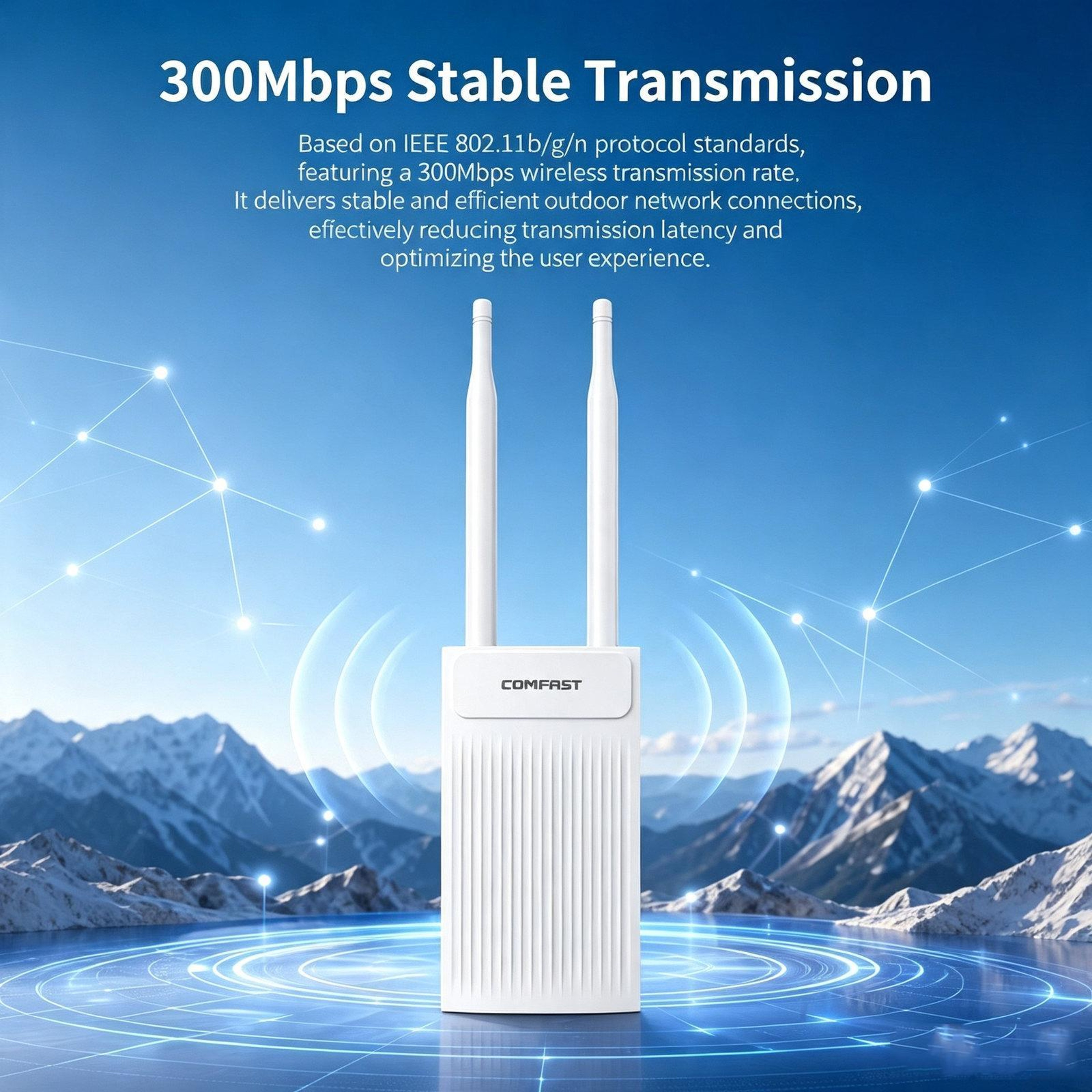 Outdoor WiFi Access Point 300Mbps 2.4GHz with PoE and Dual 5dBi Antennas – view 7
