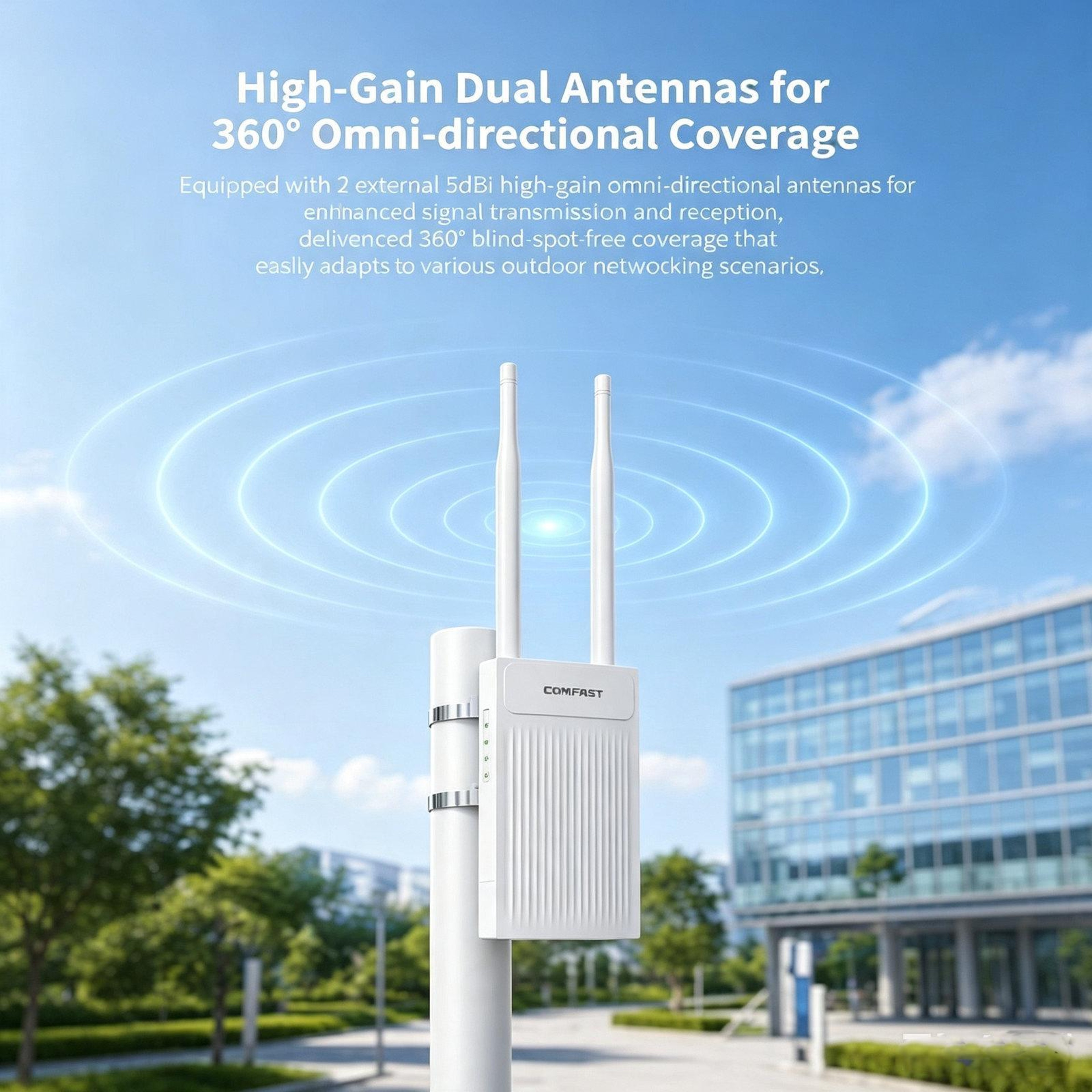 Outdoor WiFi Access Point 300Mbps 2.4GHz with PoE and Dual 5dBi Antennas – view 9
