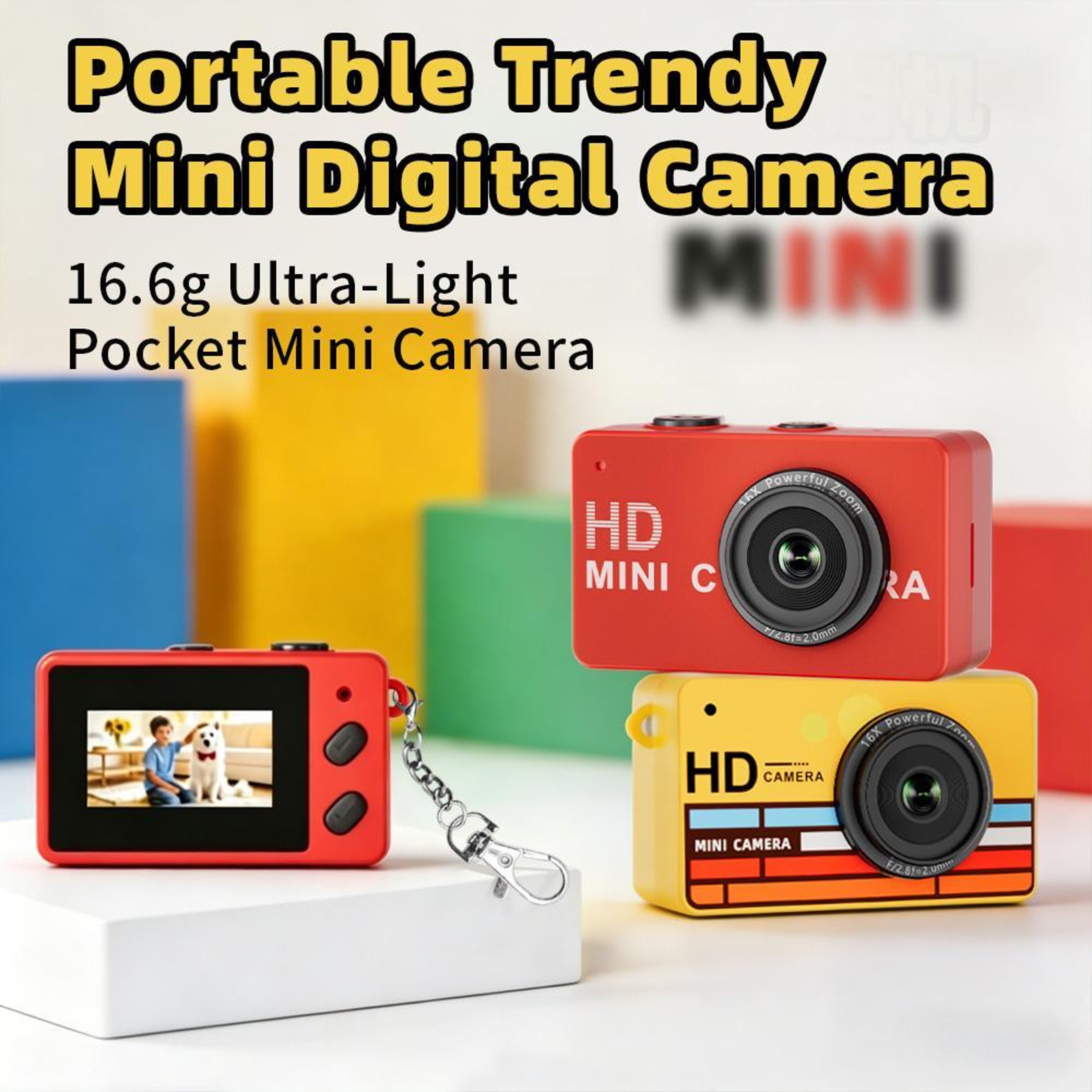 1080P Mini Camera UltraLight Thumb Camera With 16X Zoom  TypeC Charging 7