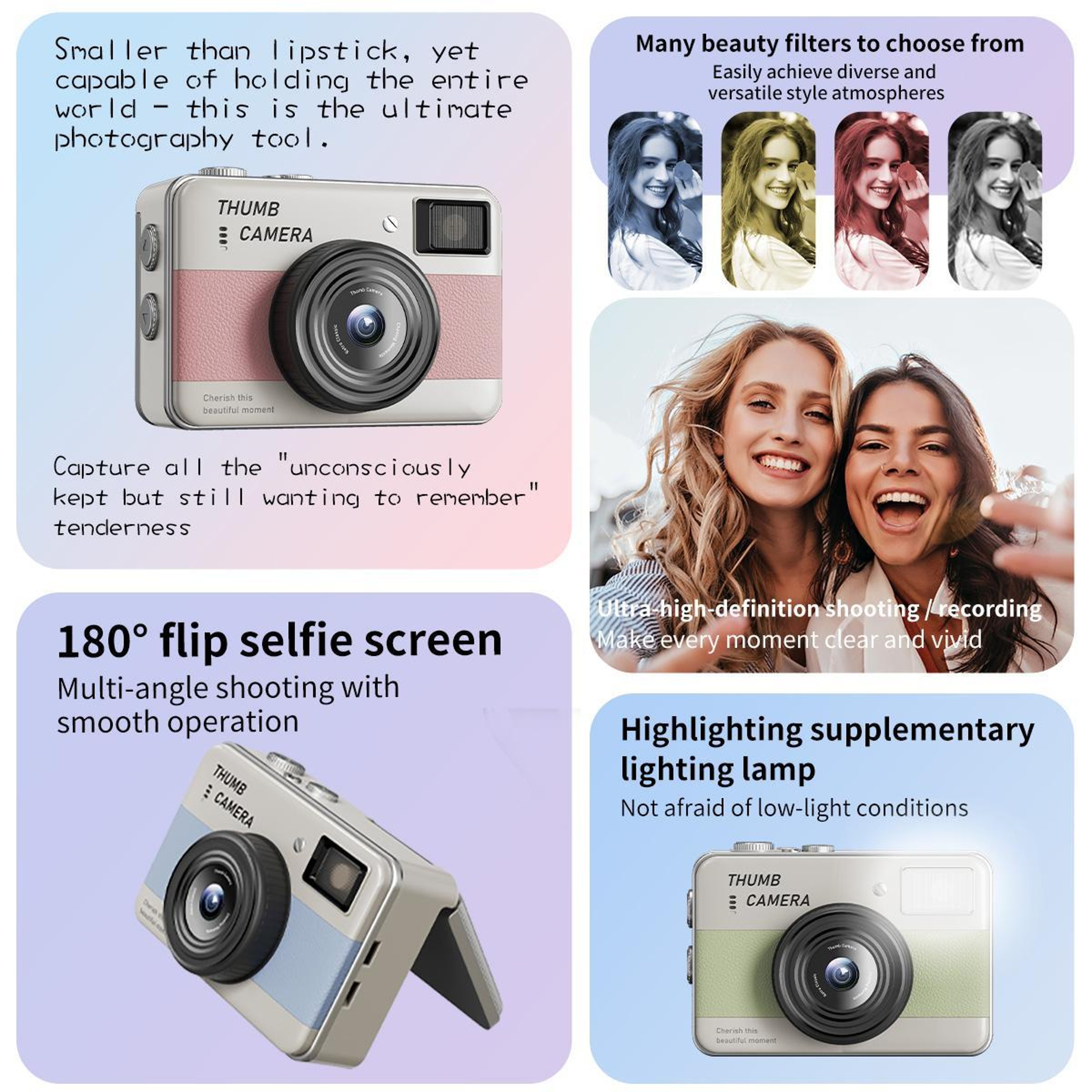 Kids Digital Camera with 68MP Photos, 16X Zoom and 180° Flip Selfie Screen – view 6