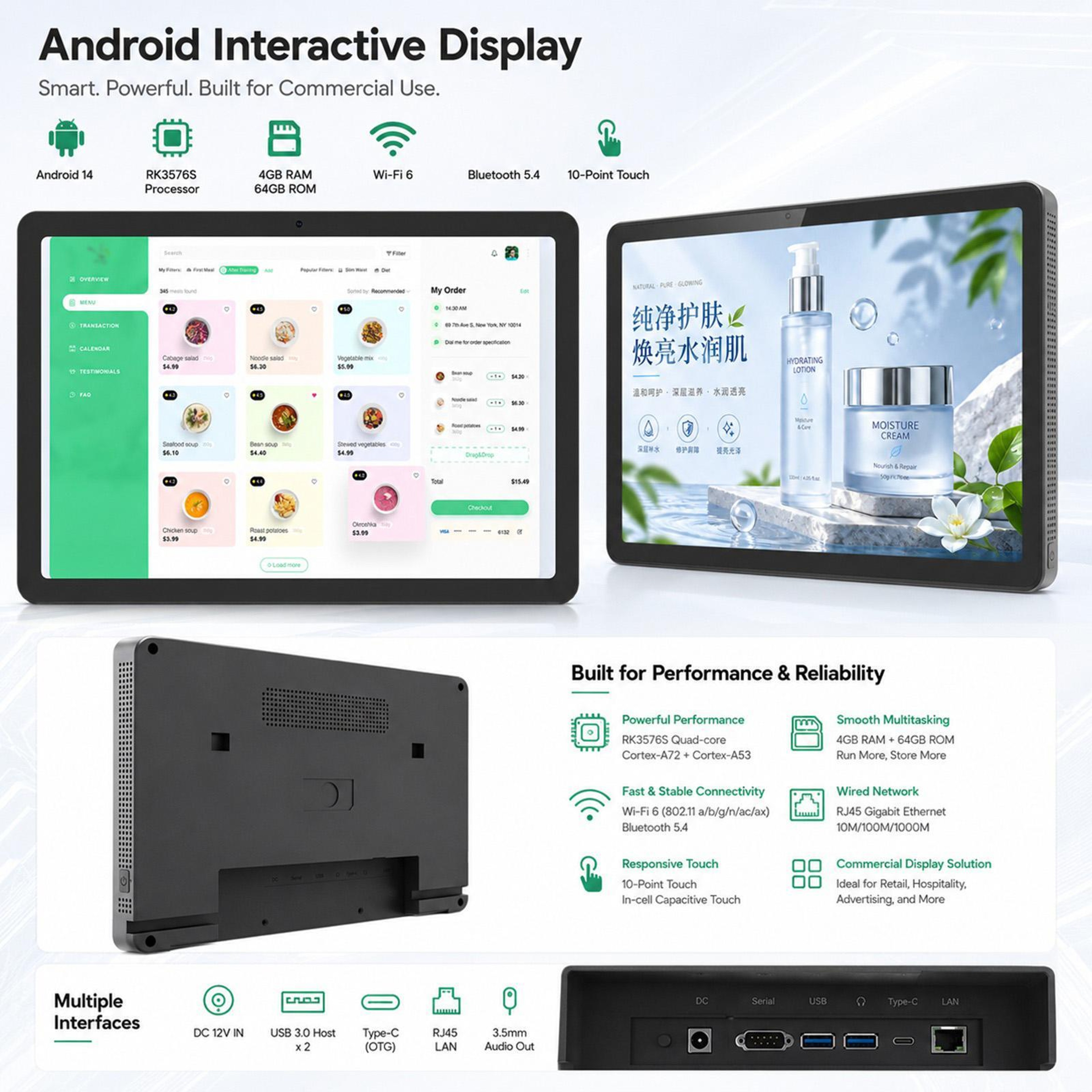 1095Inch Digital Signage Display With Android 14 10Point Touch 4
