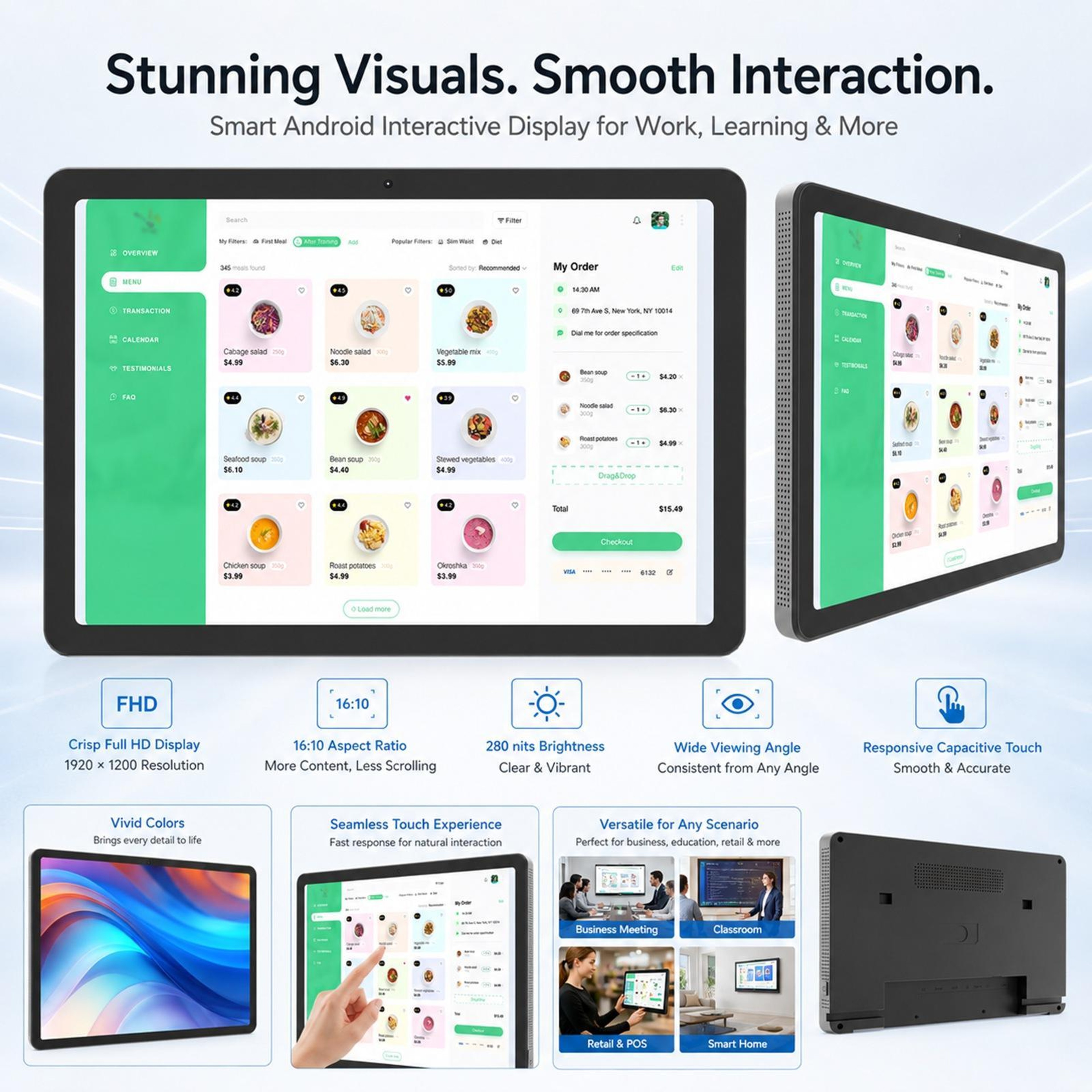 1095Inch Digital Signage Display With Android 14 10Point Touch 5