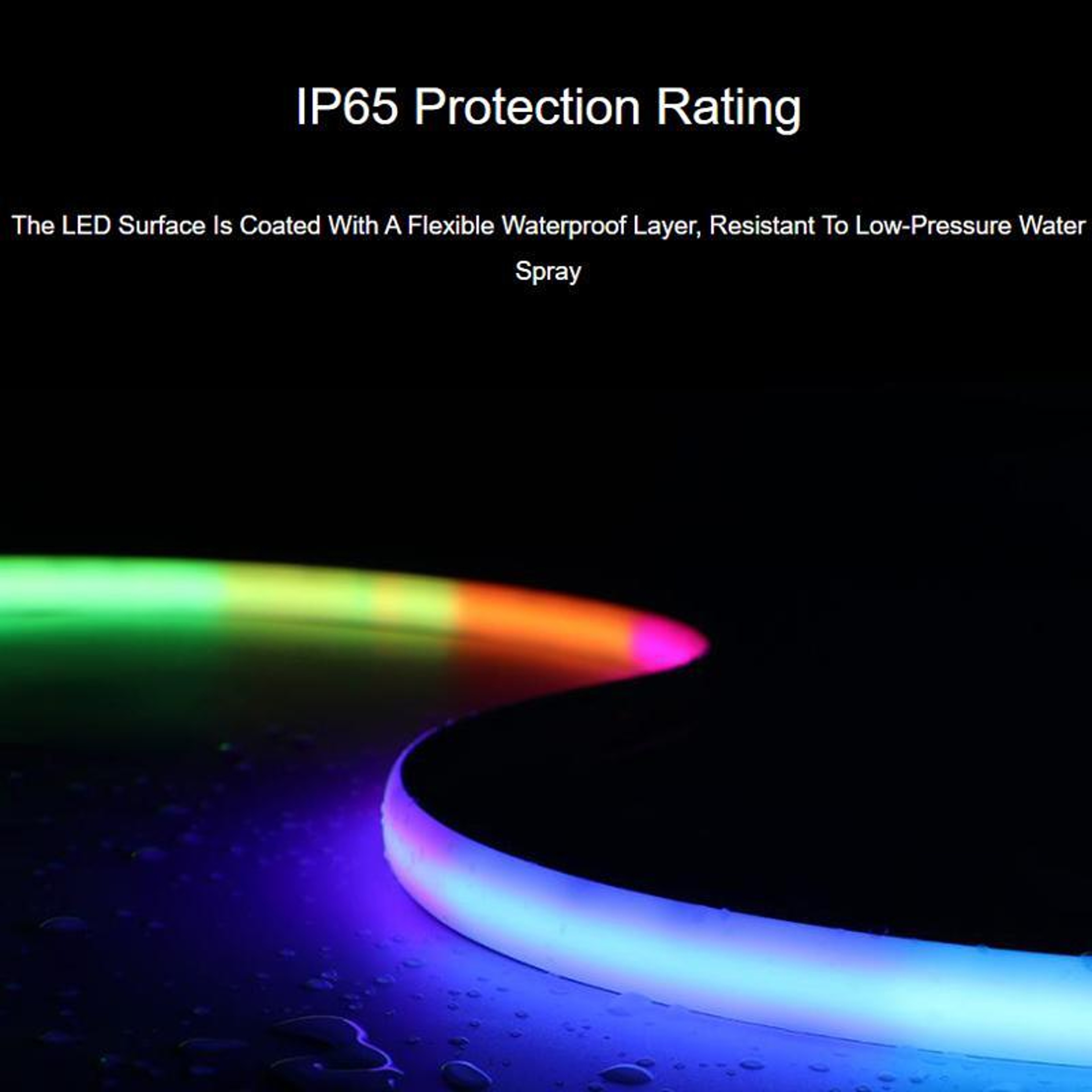 1m RGBWC Programmable COB LED Strip With WS2812B Control IP65 Ambient Lighting 5