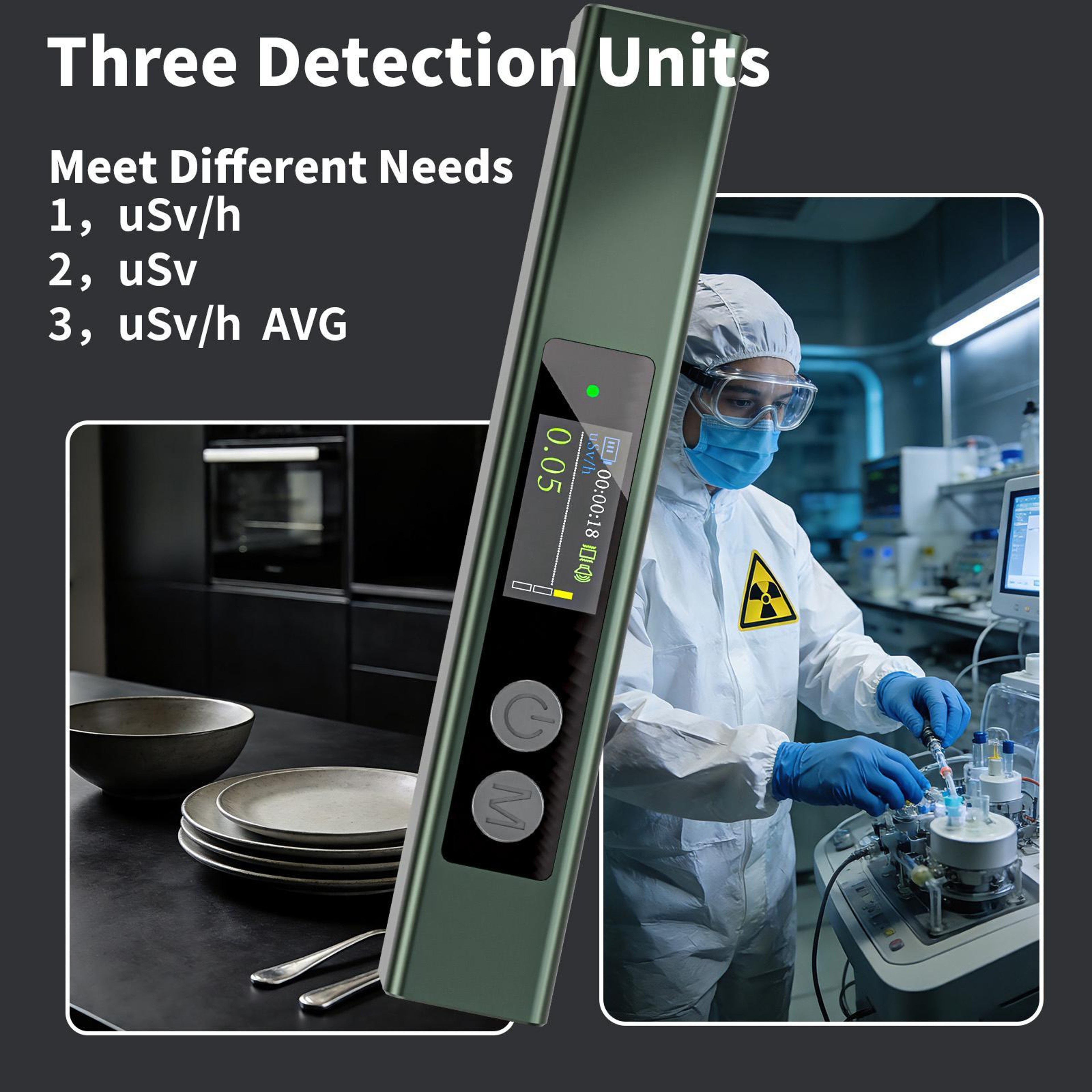 Portable Geiger Counter Radiation Detector with X-Ray Gamma Beta Detection – view 4