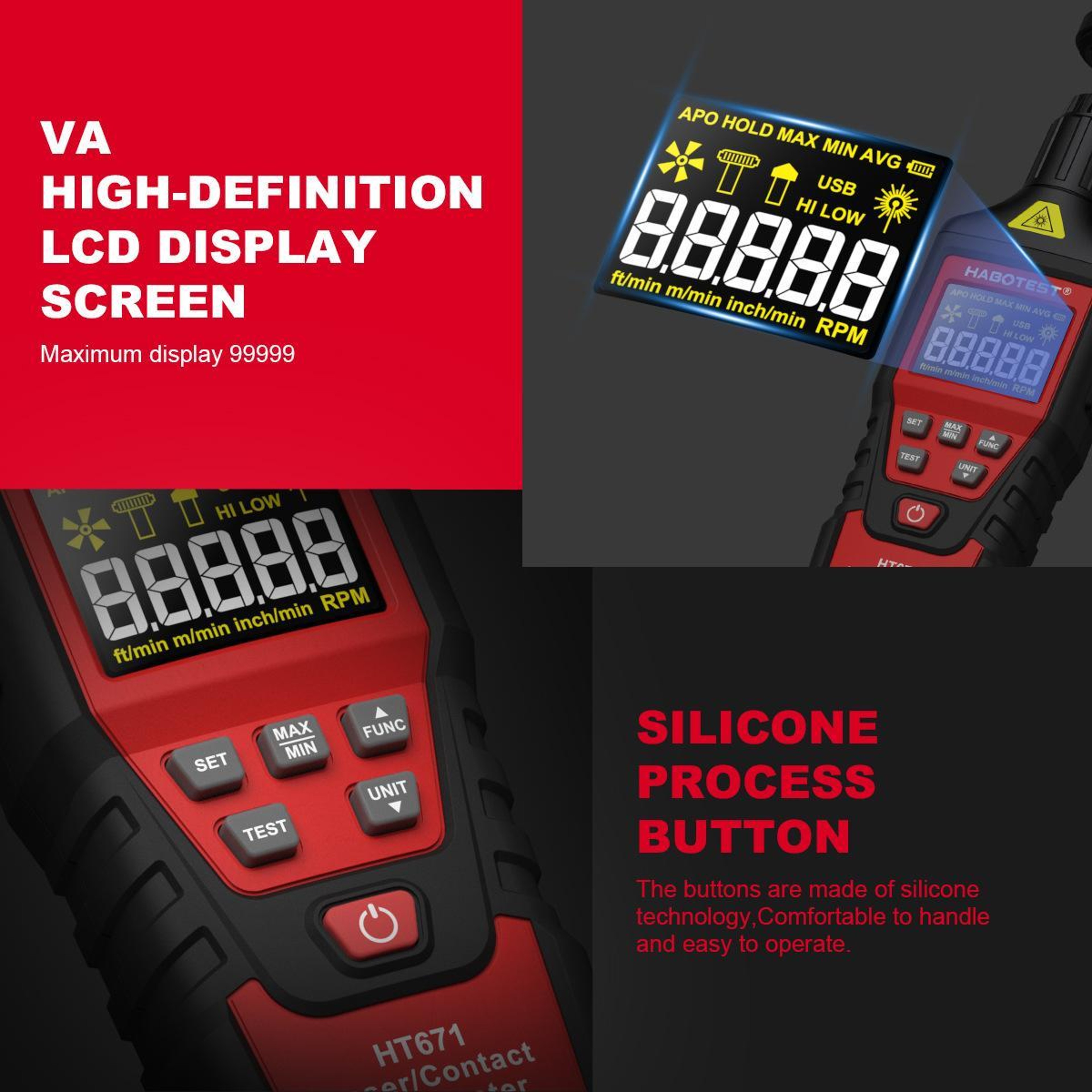 Digital Tachometer and Non Contact RPM Meter – view 12