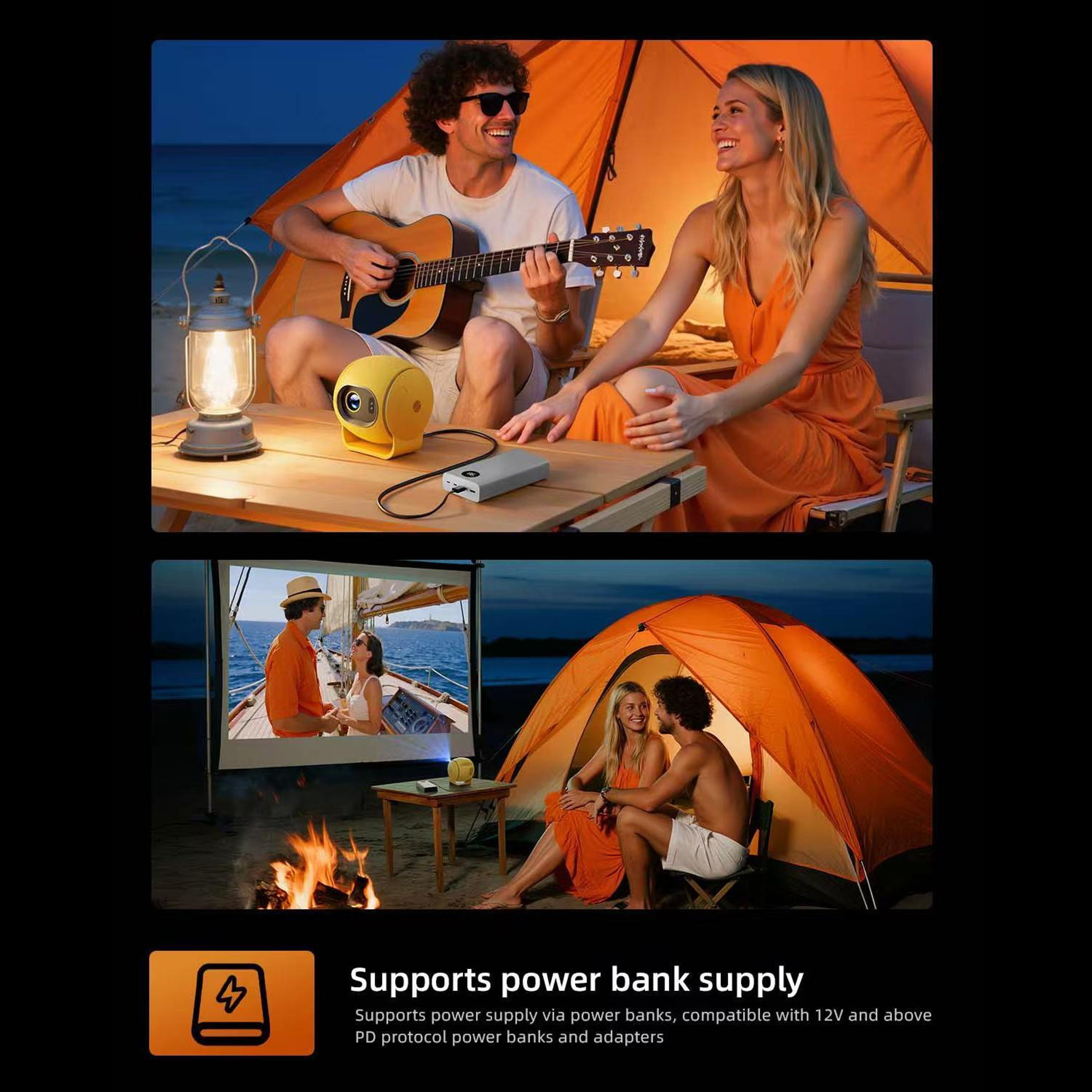 Q3 Smart Projector With Android 14 720P HD WiFi 6 And Electric Focus 7