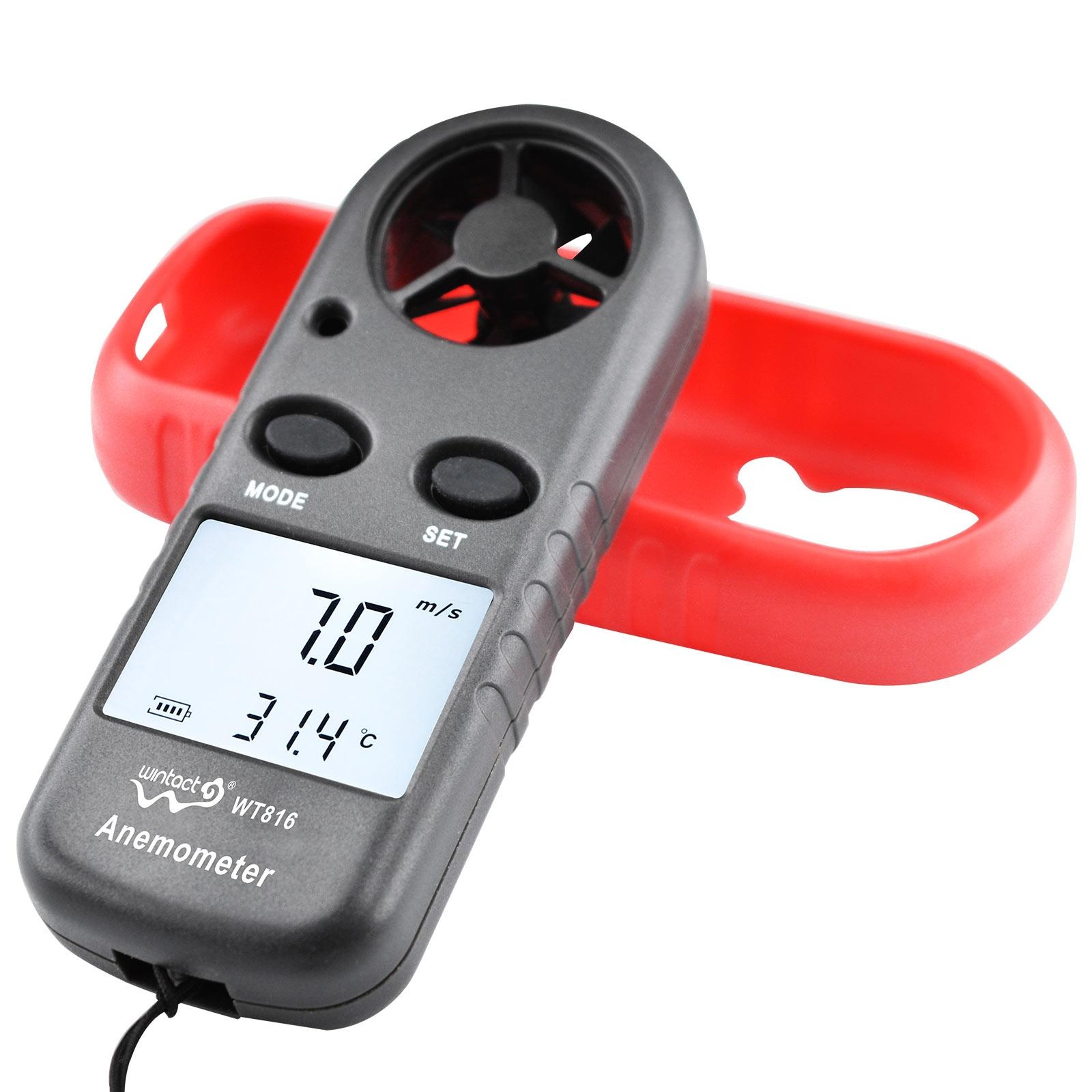 Digital Anemometer Wind Speed Meter With Thermometer And Backlit LCD 1