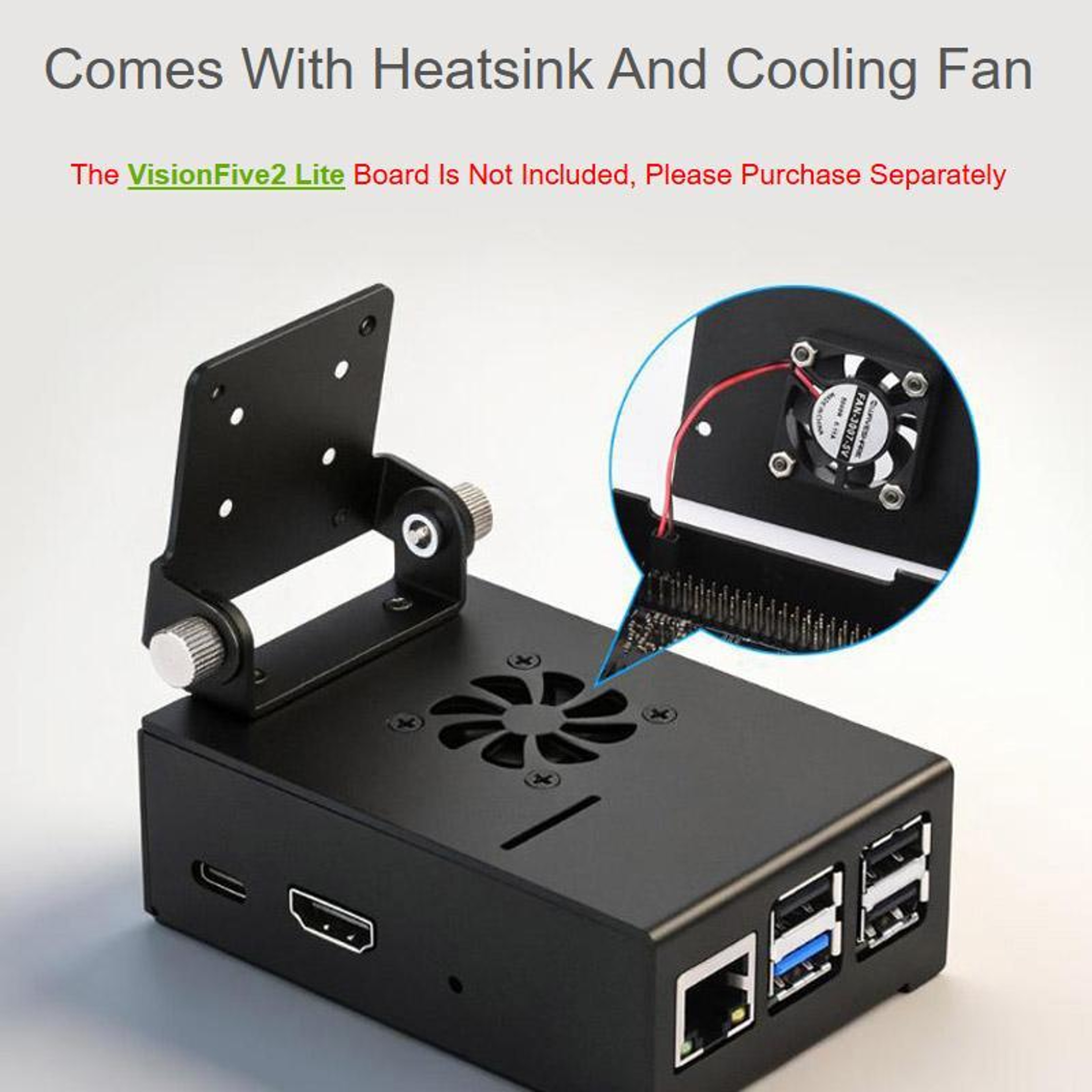 Aluminum Cooling Case with Fan and Camera Mount – view 4