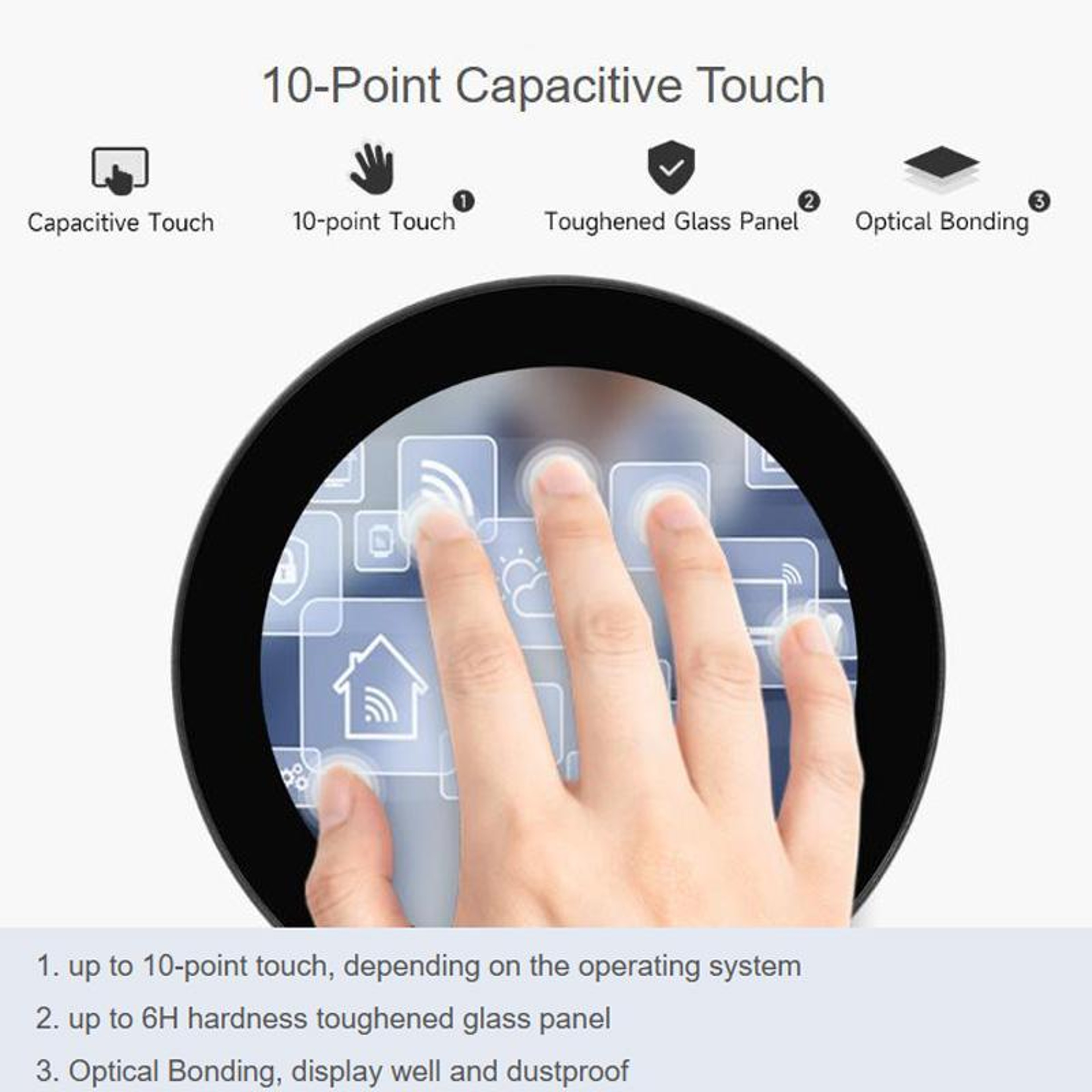 Round IPS Capacitive Touch Display With 10Point Touch And MIPI DSI 4