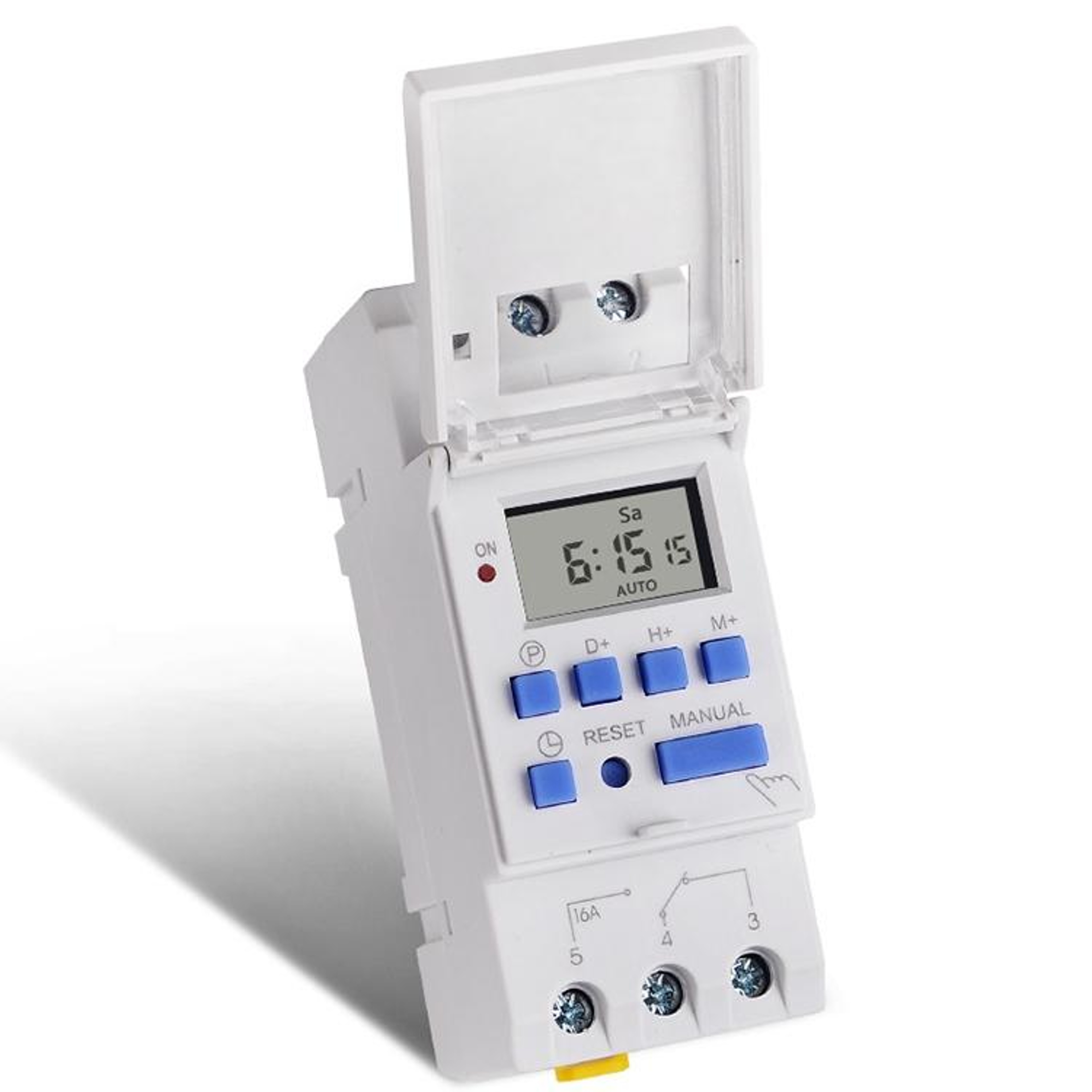 Weekly Programmable Digital Timer Switch with LCD, 16 ON/OFF Programs – view 1