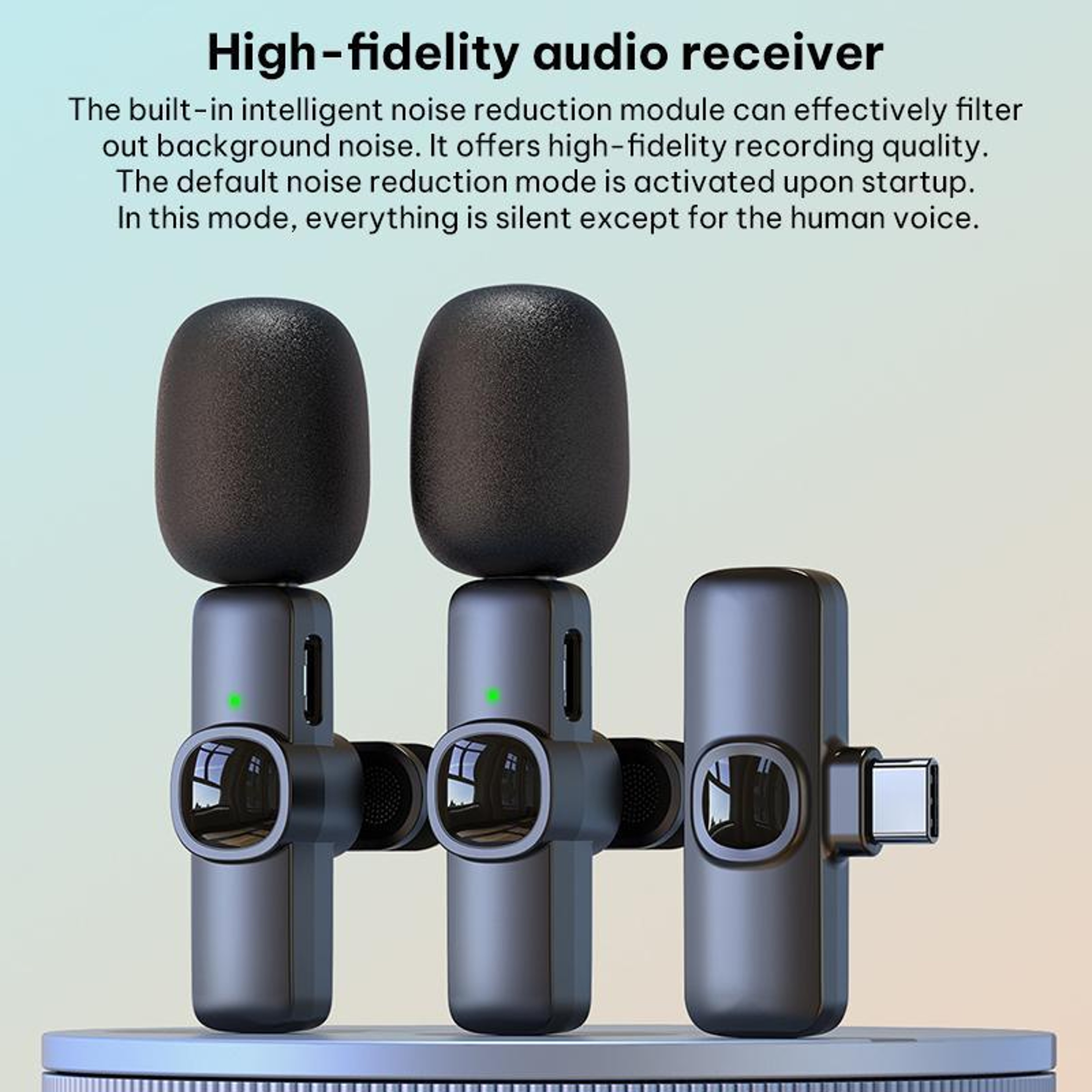 Wireless Lavalier Microphone With Noise Reduction And TypeC Receiver 1