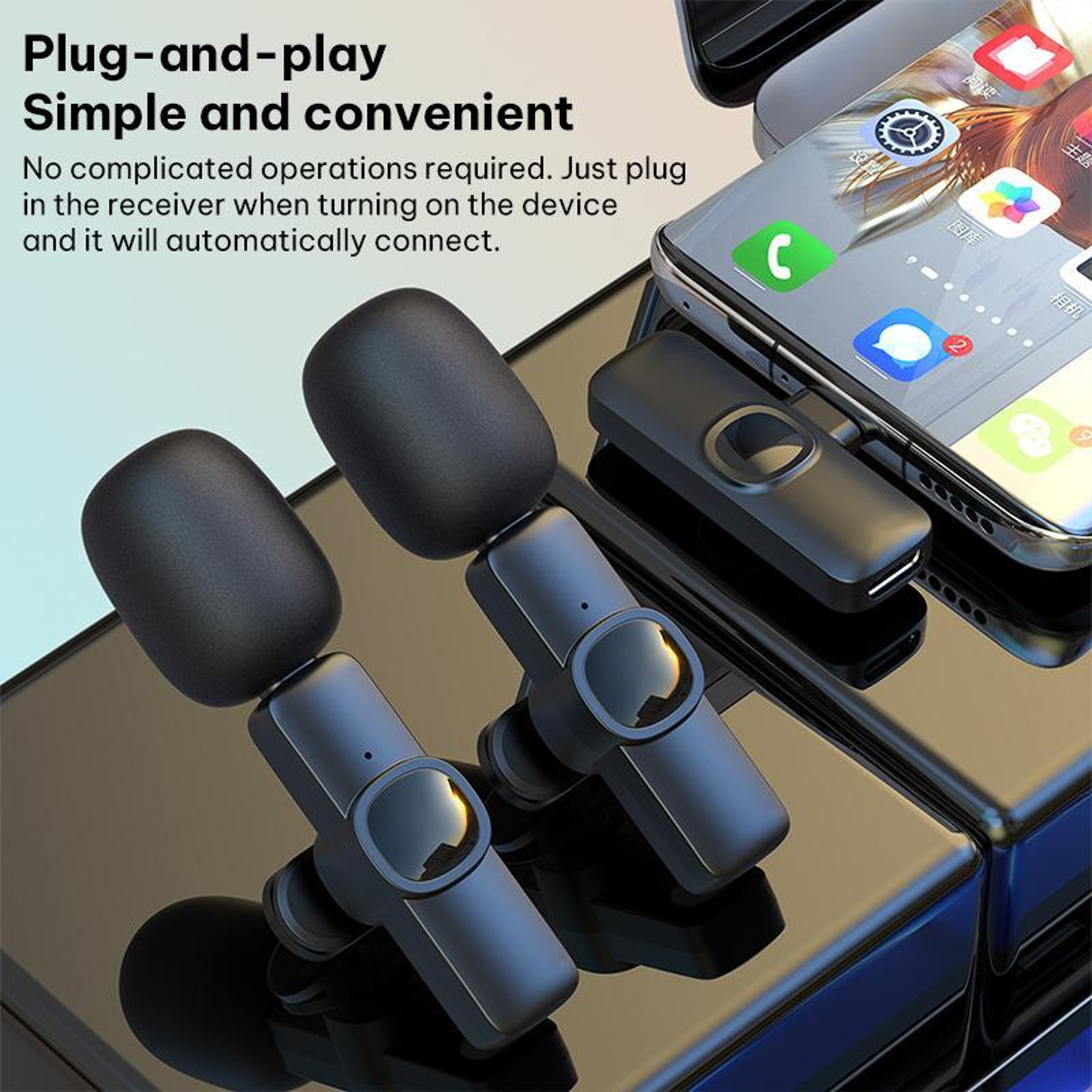 Wireless Lavalier Microphone With Noise Reduction And TypeC Receiver 10