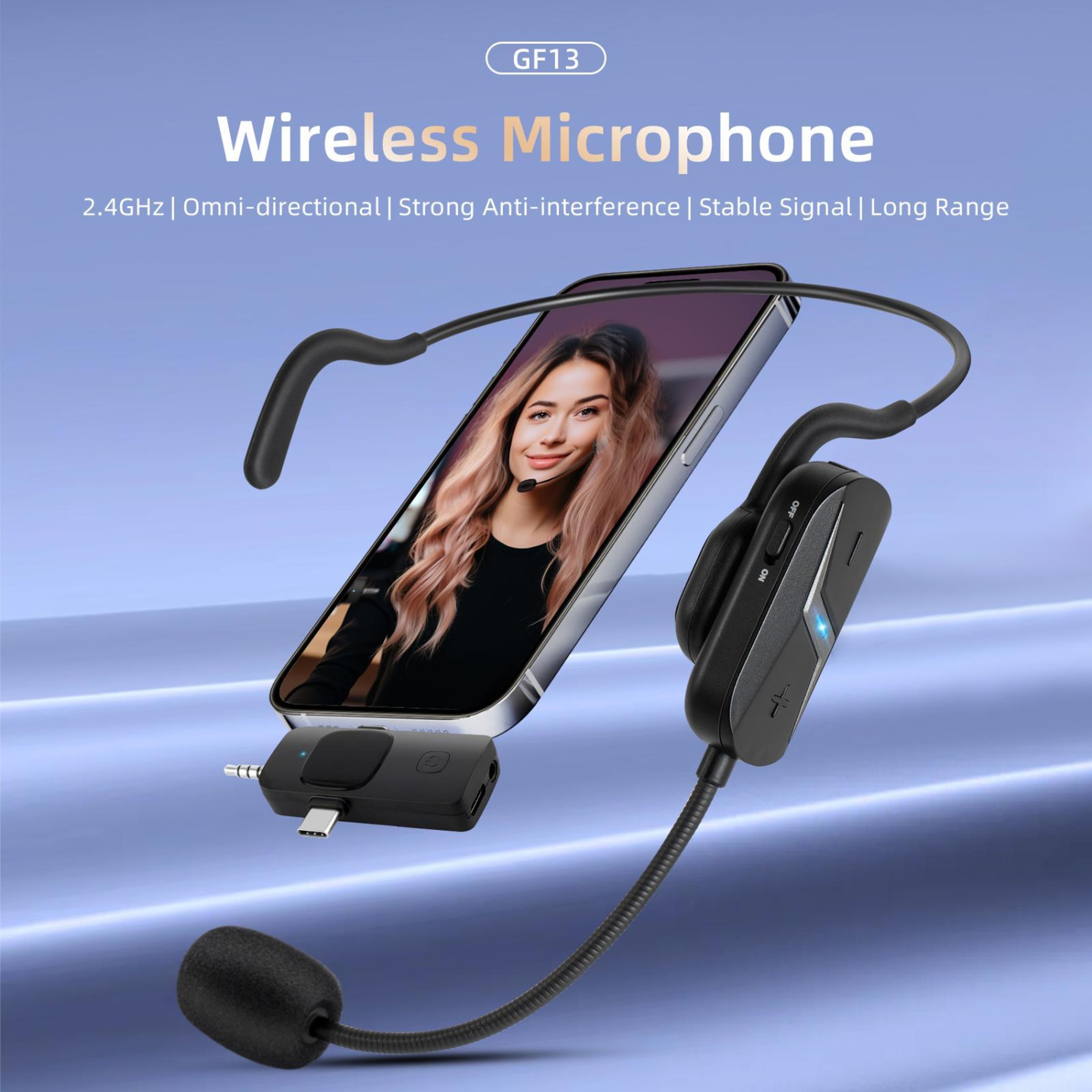 2.4G Wireless Headset Microphone with Noise Reduction – view 2