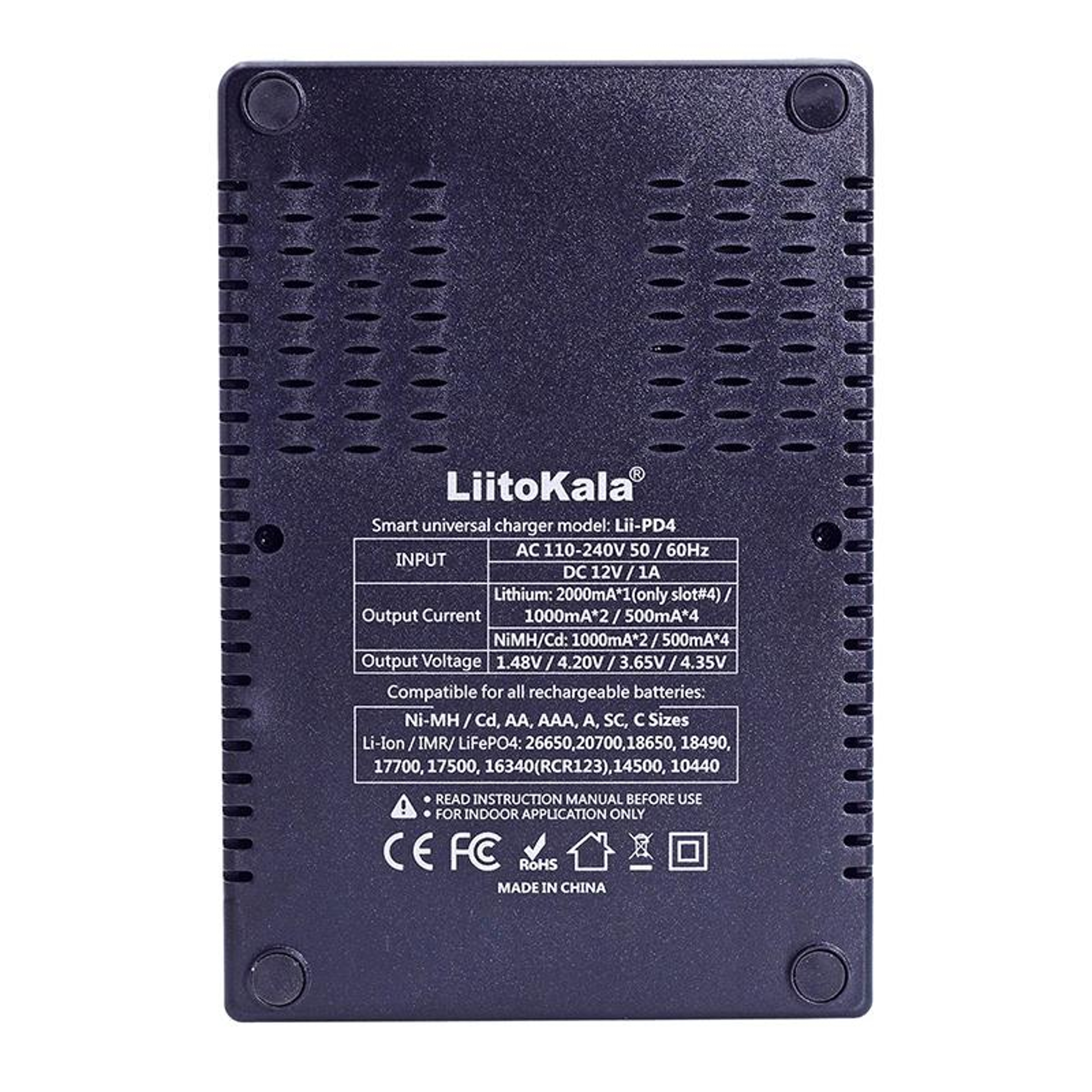 4 Slot Battery Charger For 18650 21700 Liion LiFePO4 And NiMH 2