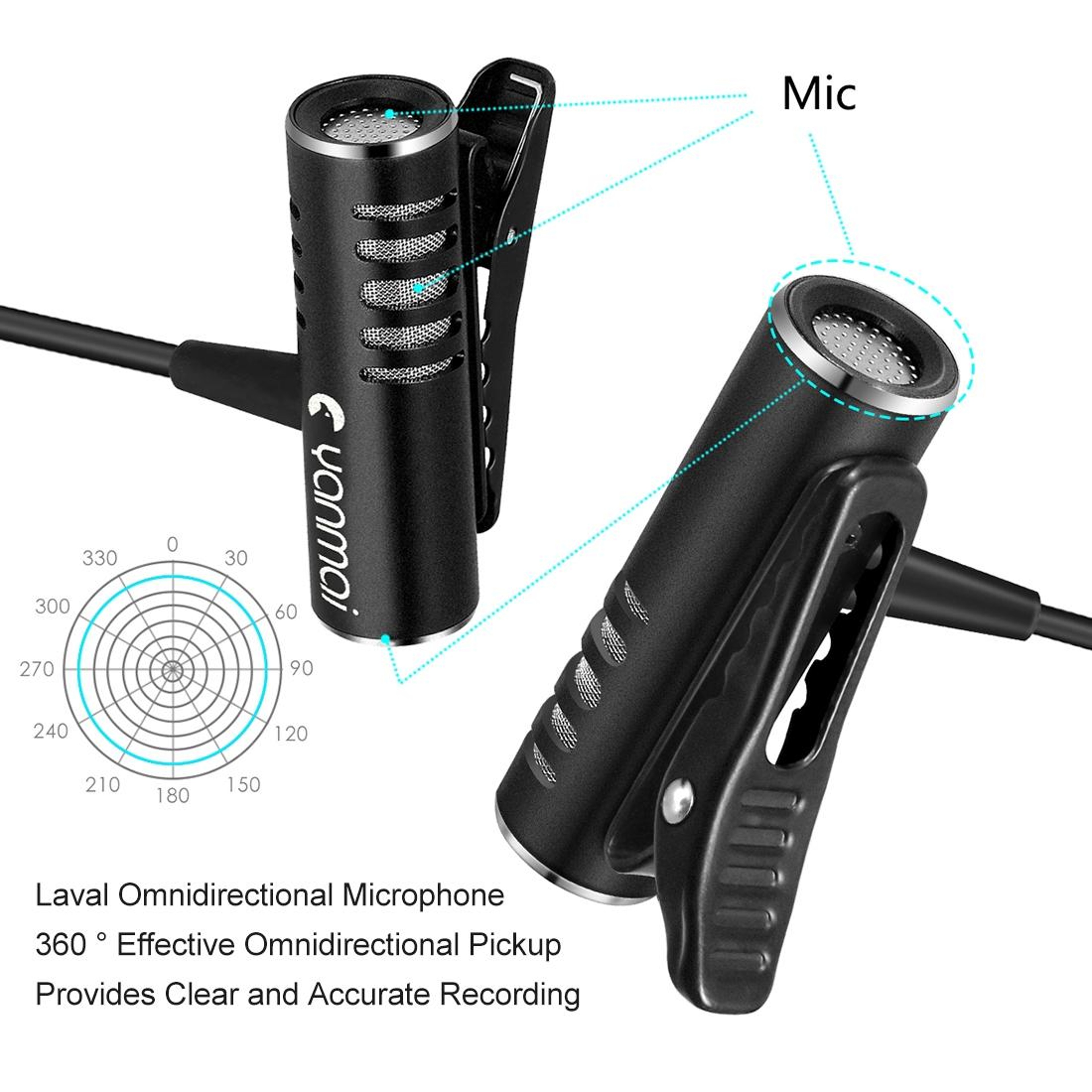 ClipOn Lavalier Microphone With 35mm Plug And Omnidirectional Recording 3