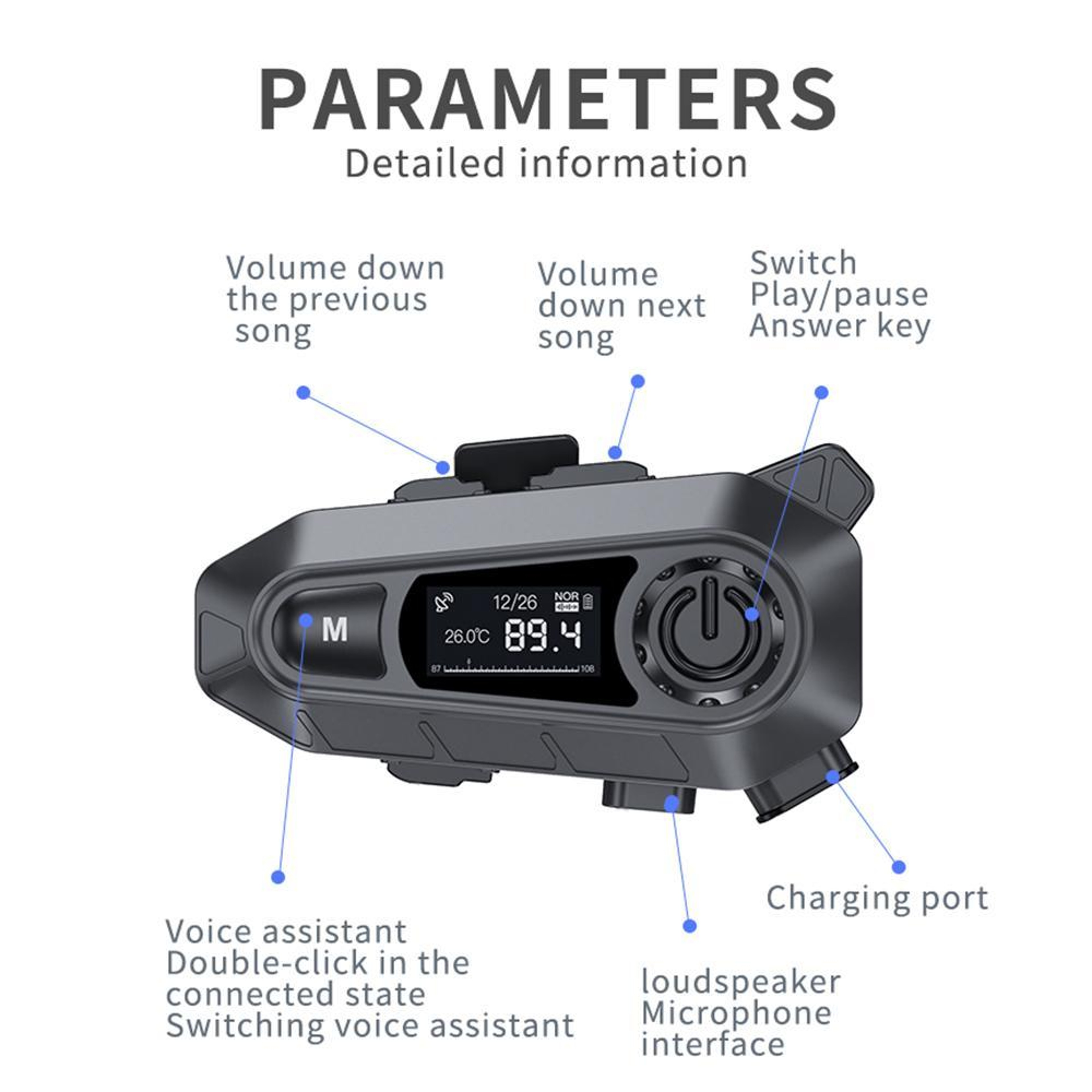 Motorcycle Helmet Bluetooth Headset With IP67 Waterproofing And Noise Reduction 2