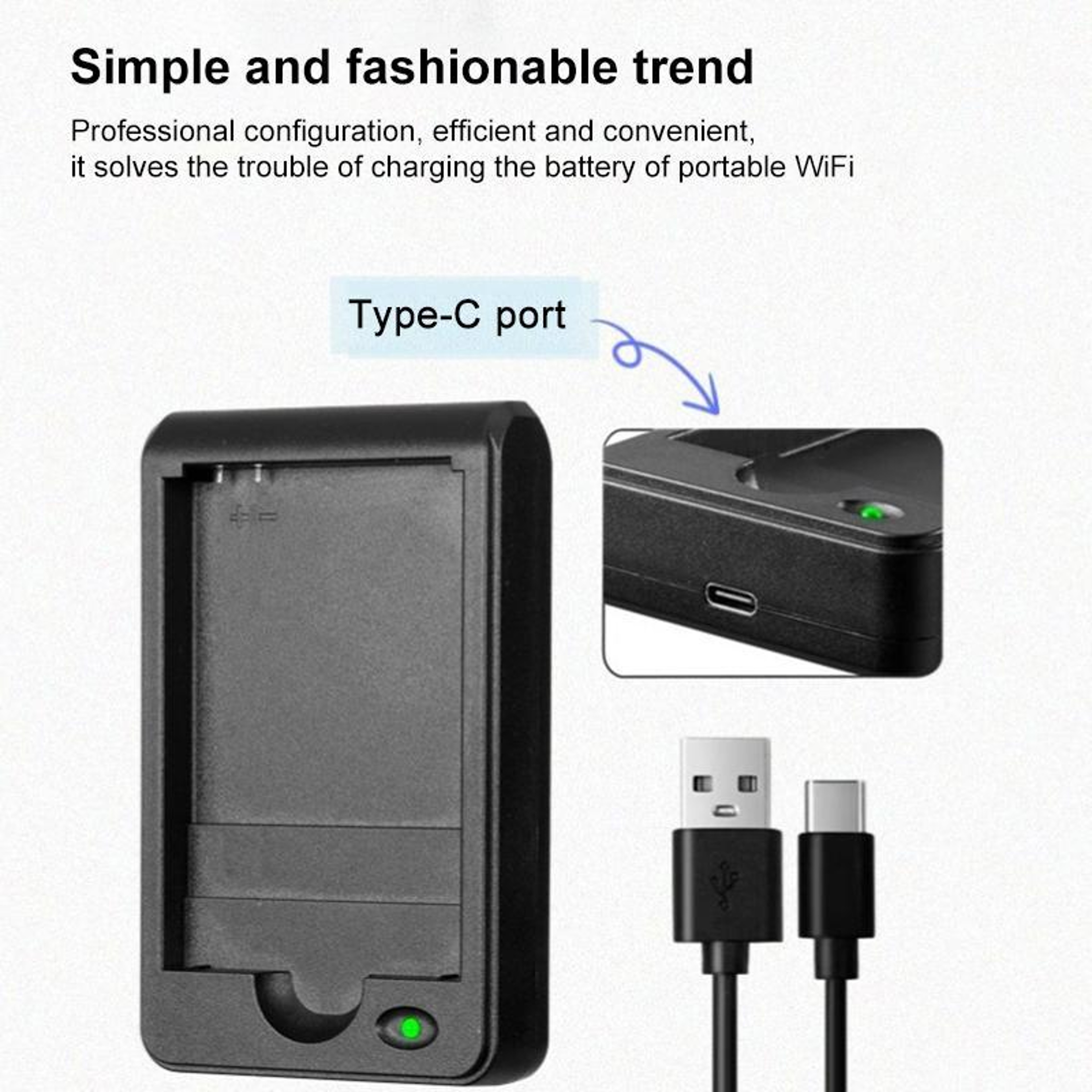 Portable 3-in-1 Battery Charger with USB-C Charging Cable – view 5