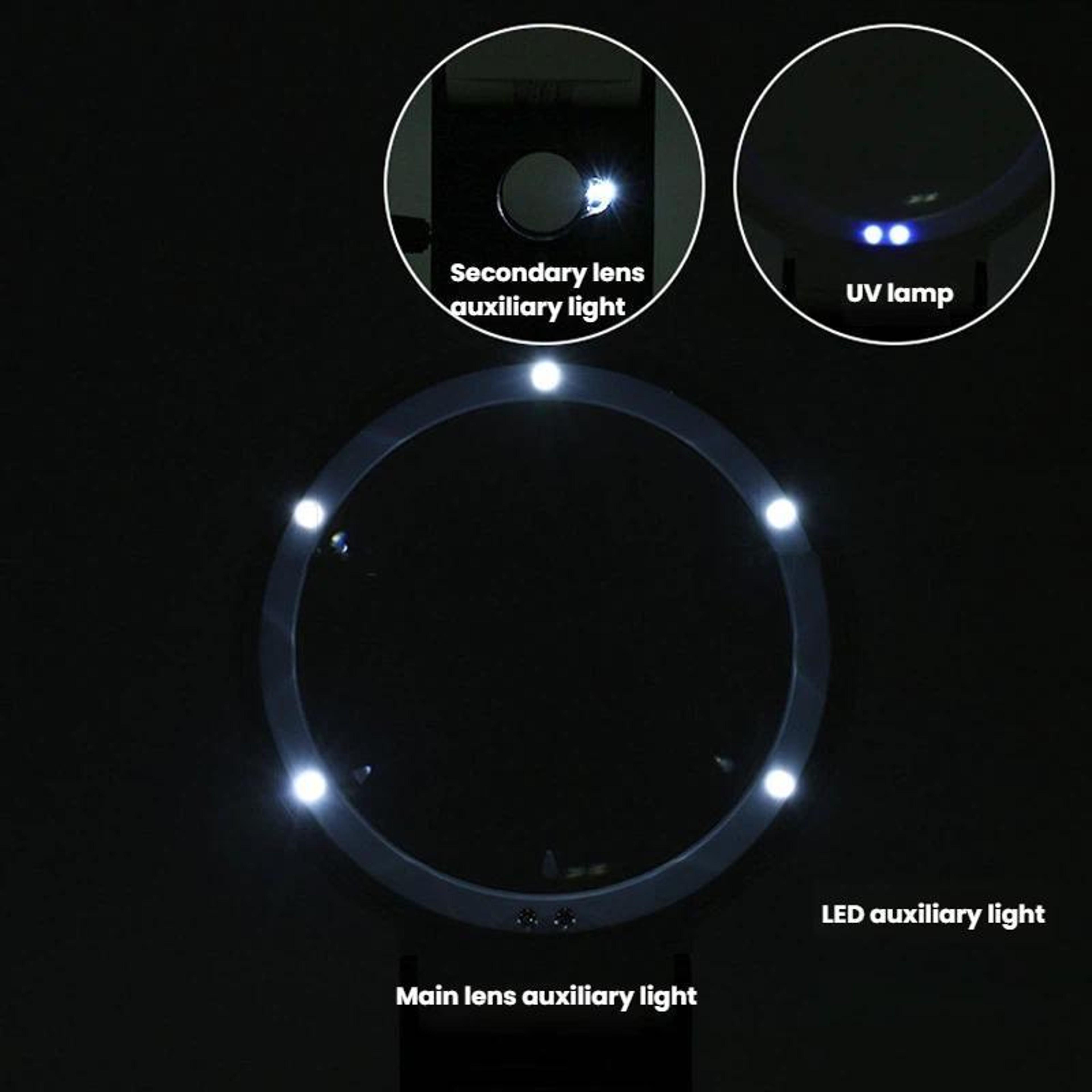 LED Folding Magnifying Glass With 25X Zoom And Desktop Stand 3