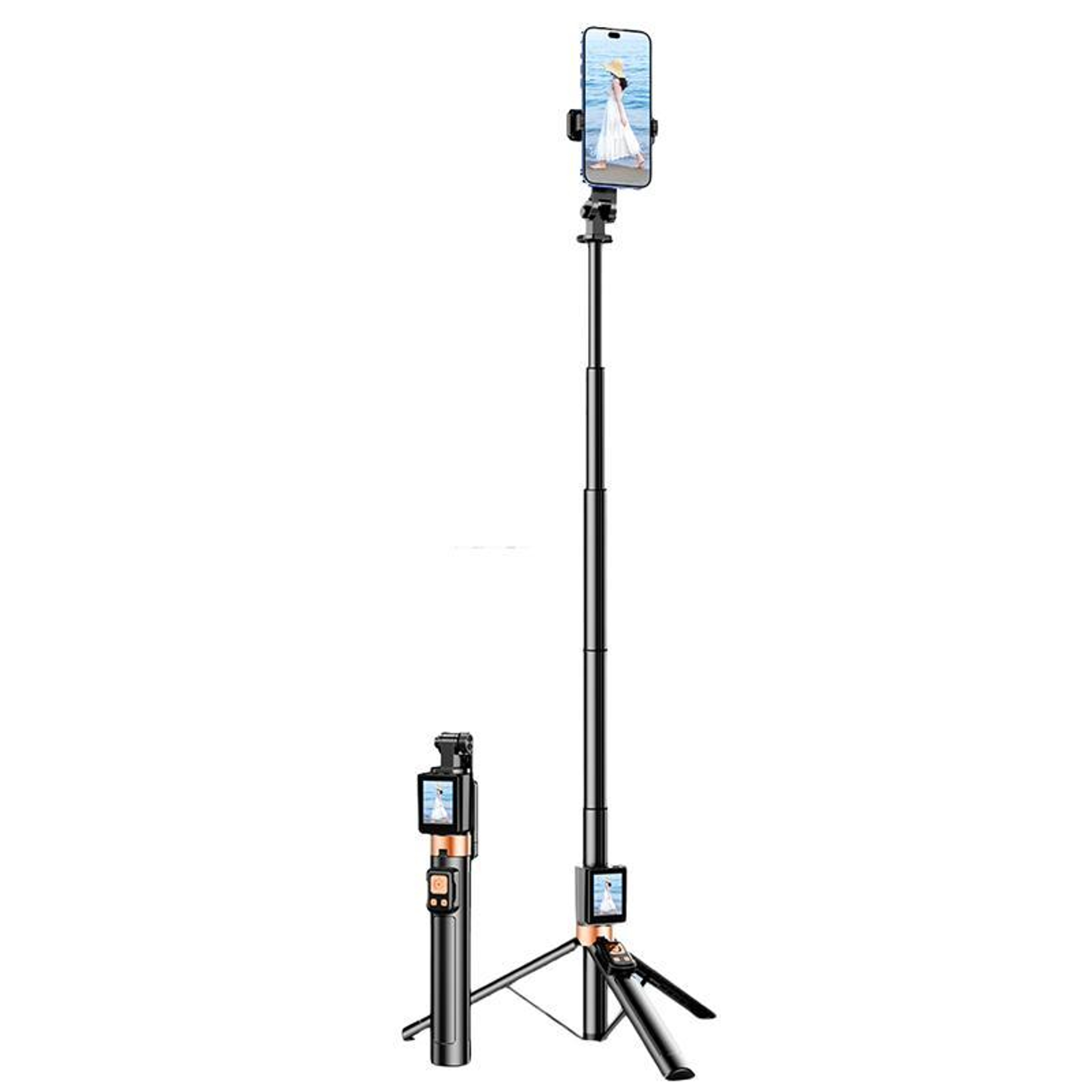 Screen Mirroring Selfie Stick with HD Display and 360° Tripod Stand – view 2