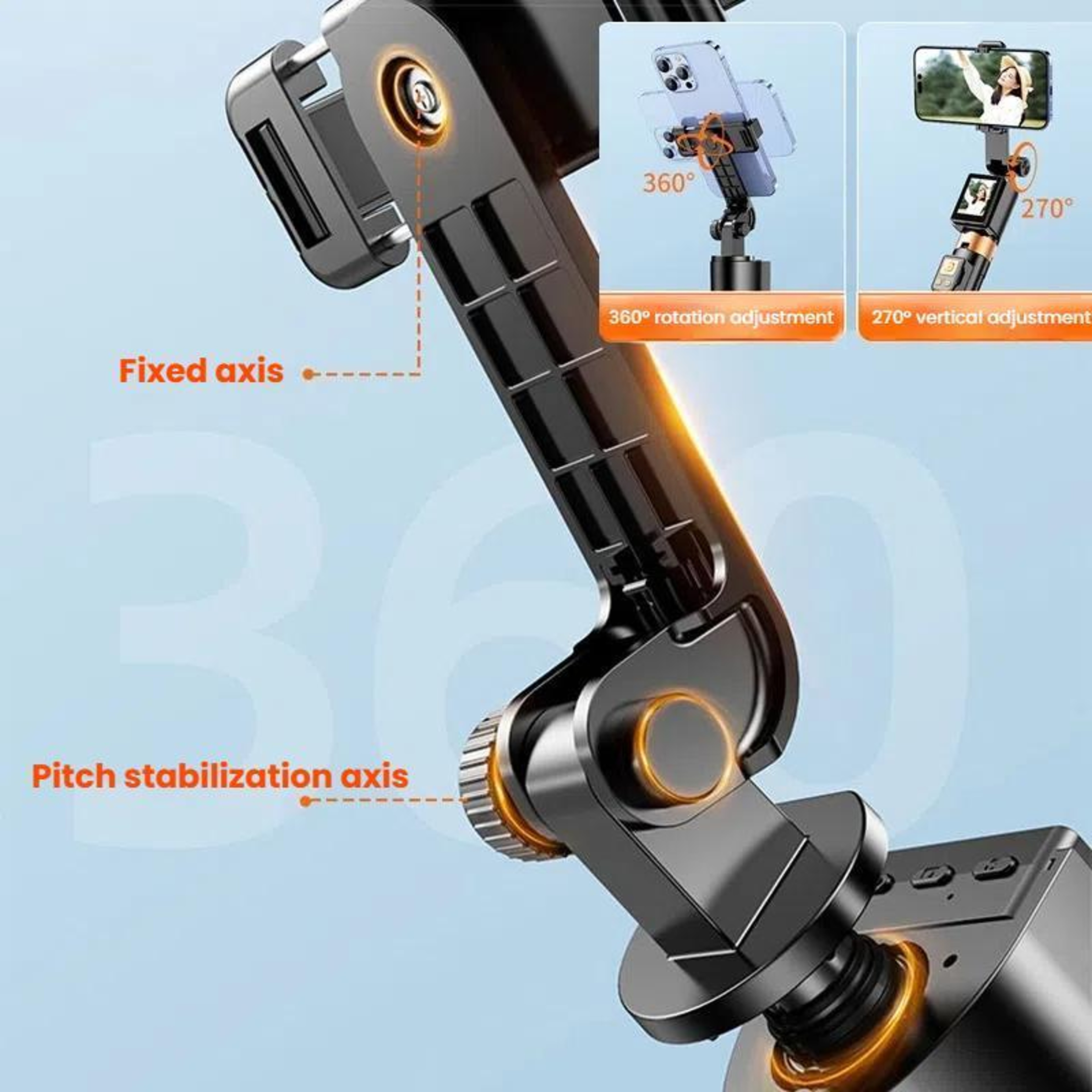 Screen Mirroring Selfie Stick with HD Display and 360° Tripod Stand – view 12