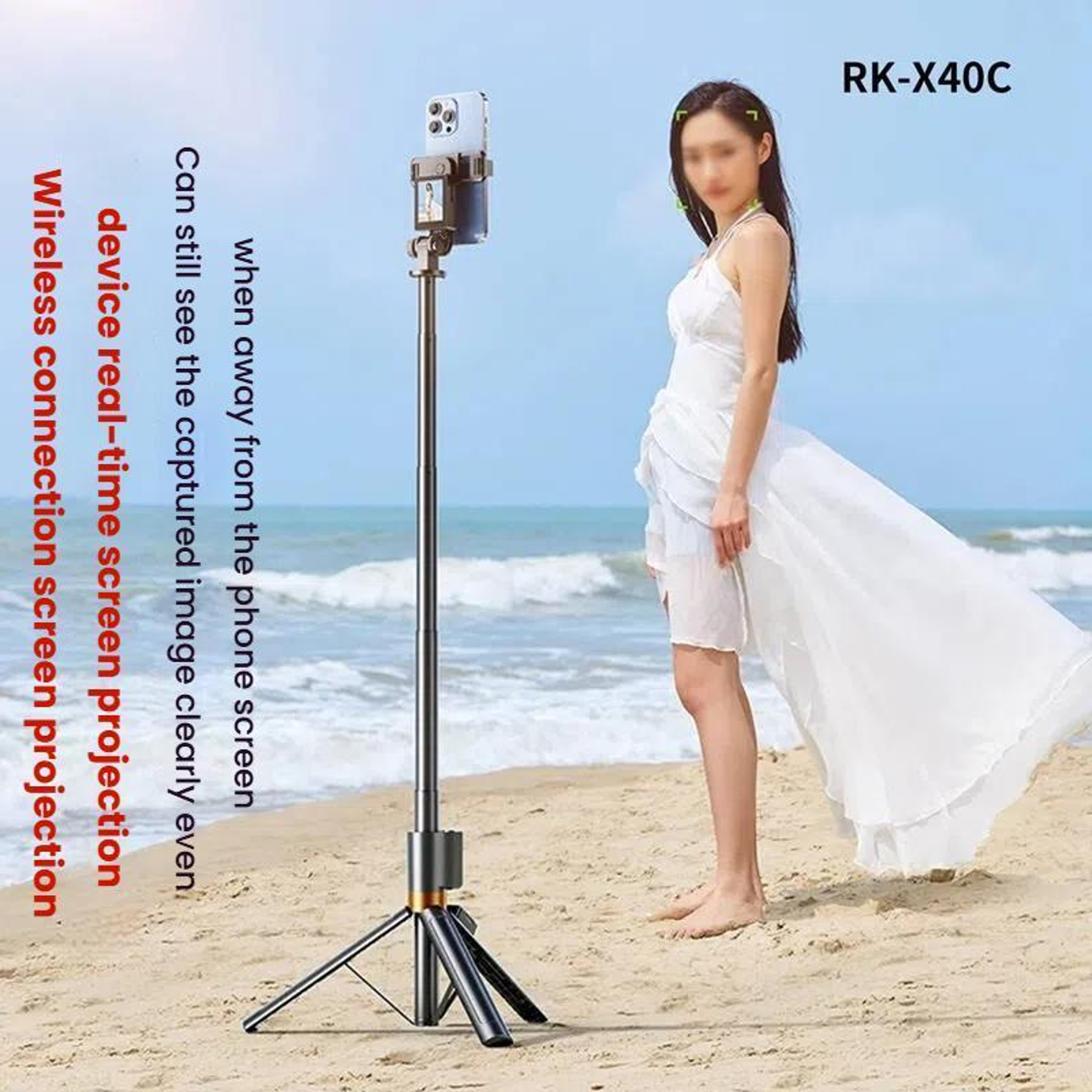 Screen Mirroring Selfie Stick with HD Display and 360° Tripod Stand – view 8