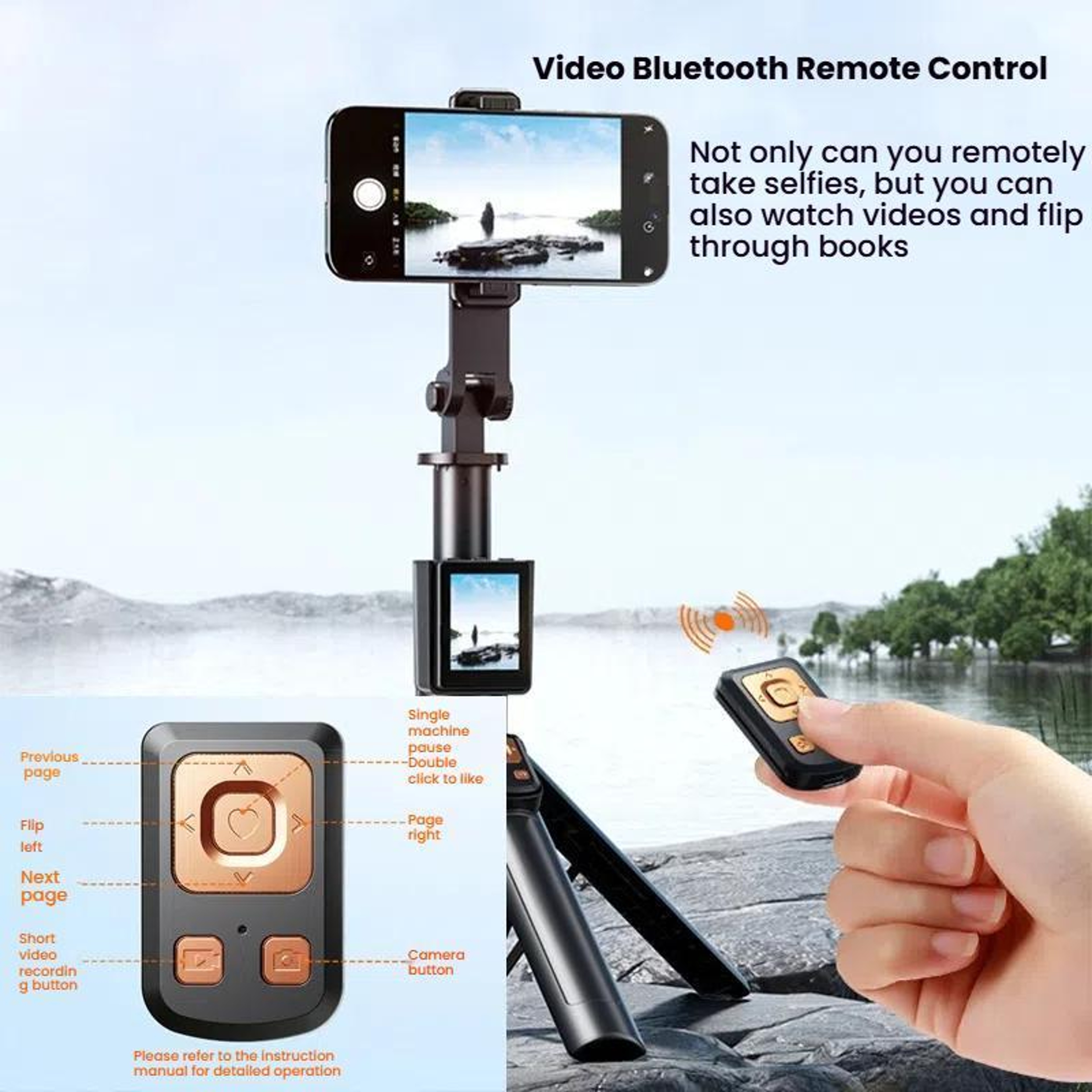 Screen Mirroring Selfie Stick with HD Display and 360° Tripod Stand – view 9