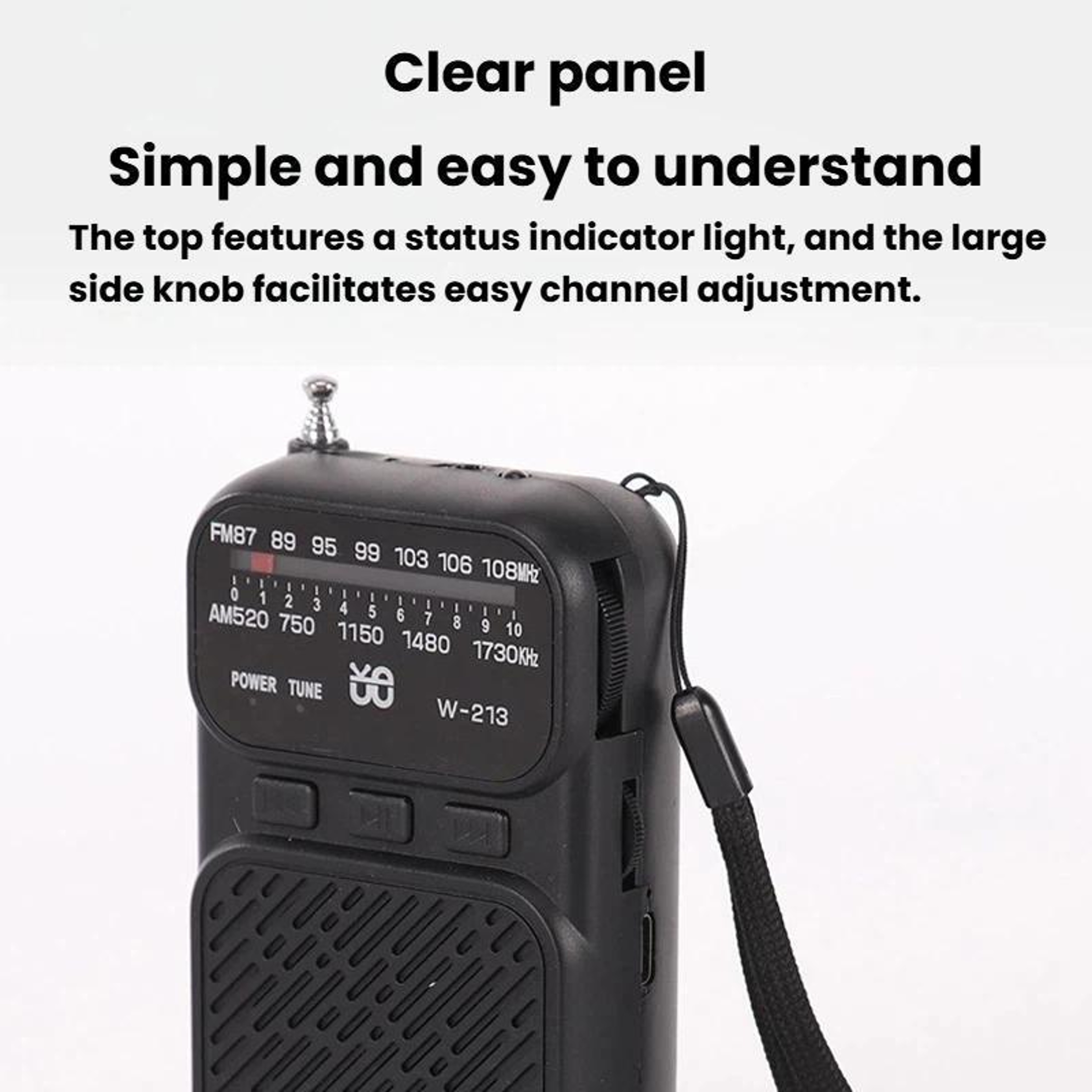 Portable AM/FM Radio with Bluetooth 5.3 Dual Power and Flashlight – view 5