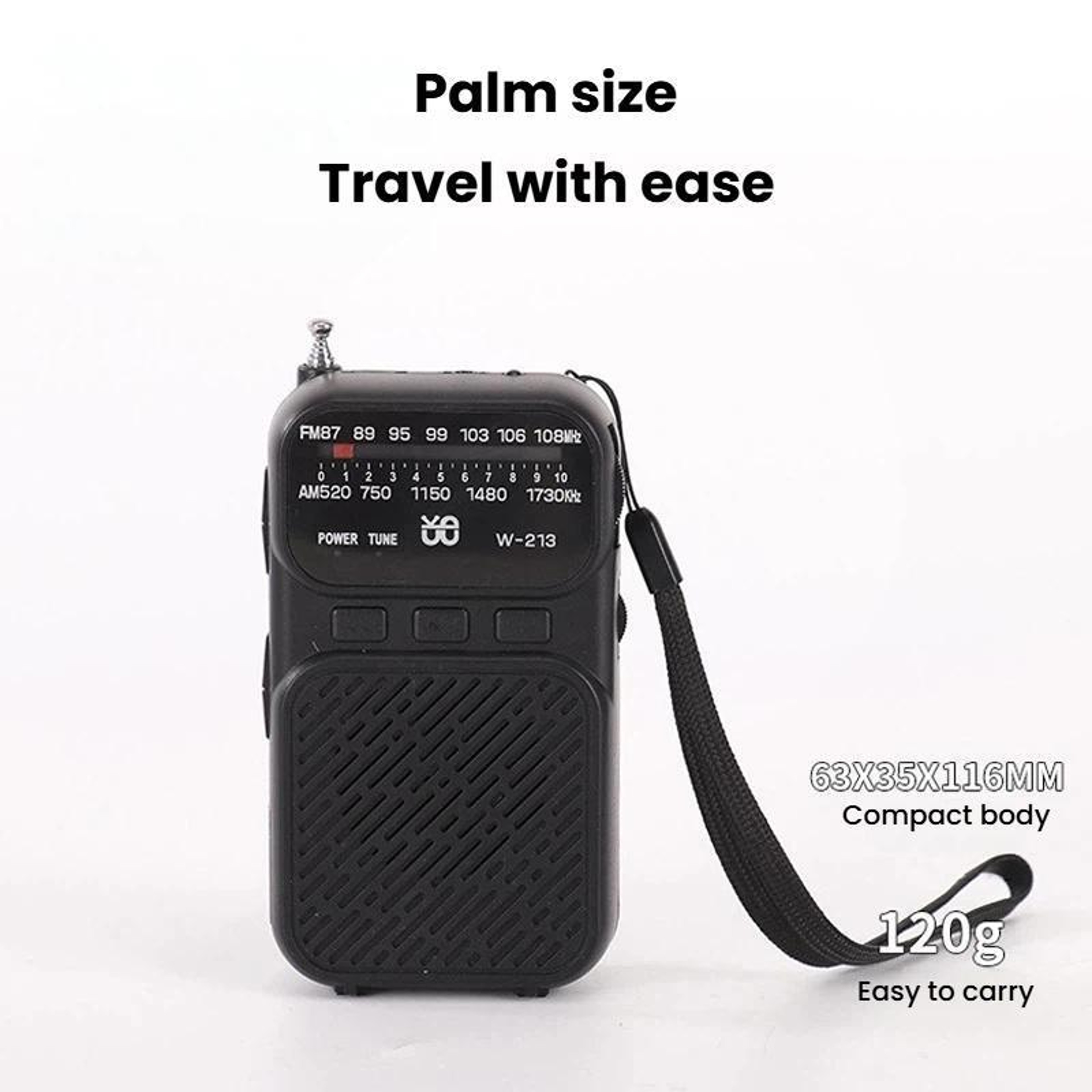 Portable AM/FM Radio with Bluetooth 5.3 Dual Power and Flashlight – view 6