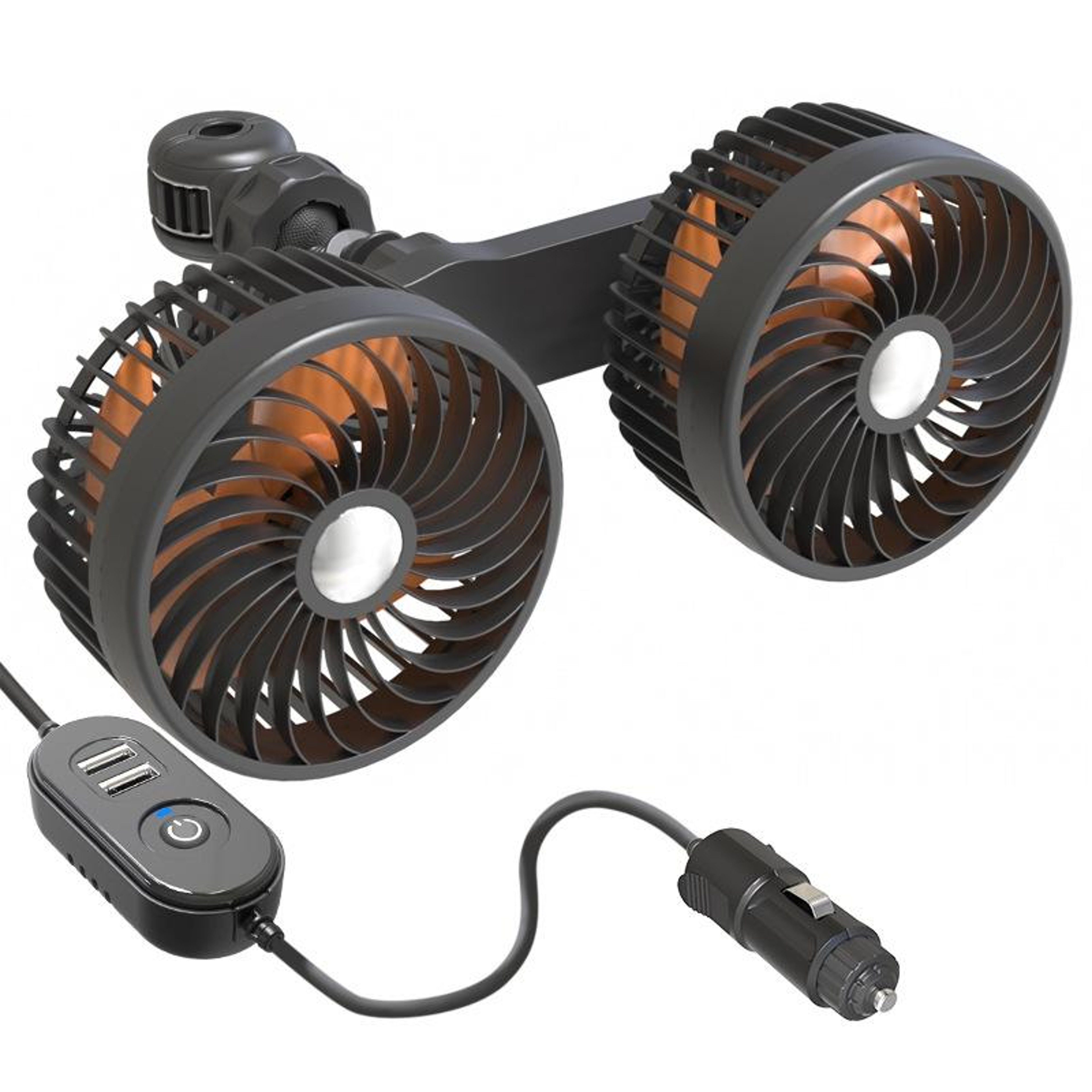Dual Head Car Rear Seat Fan with USB Power and 3 Adjustable Speeds – view 14