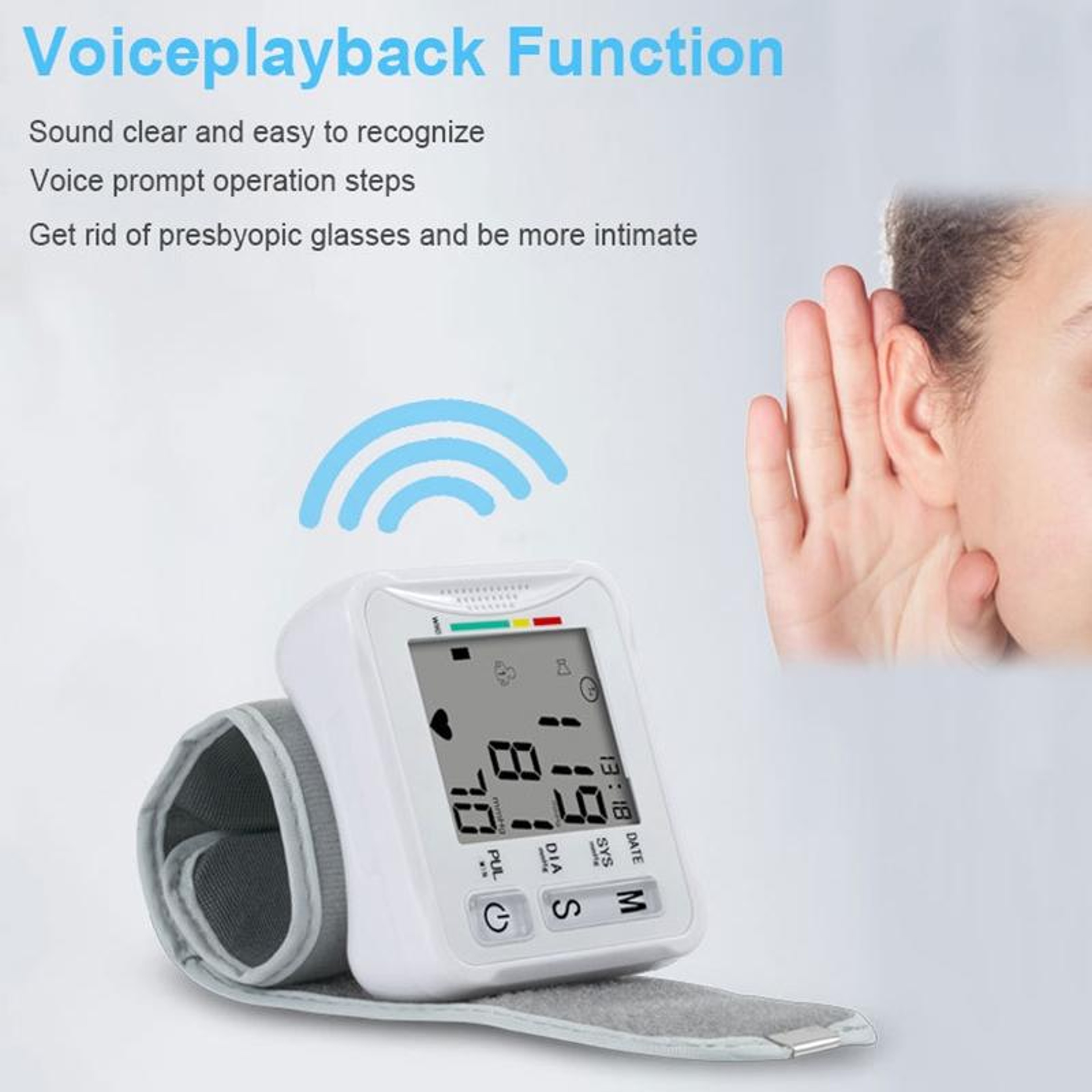 Automatic Wrist Blood Pressure Monitor With LCD Display And Memory Storage 4