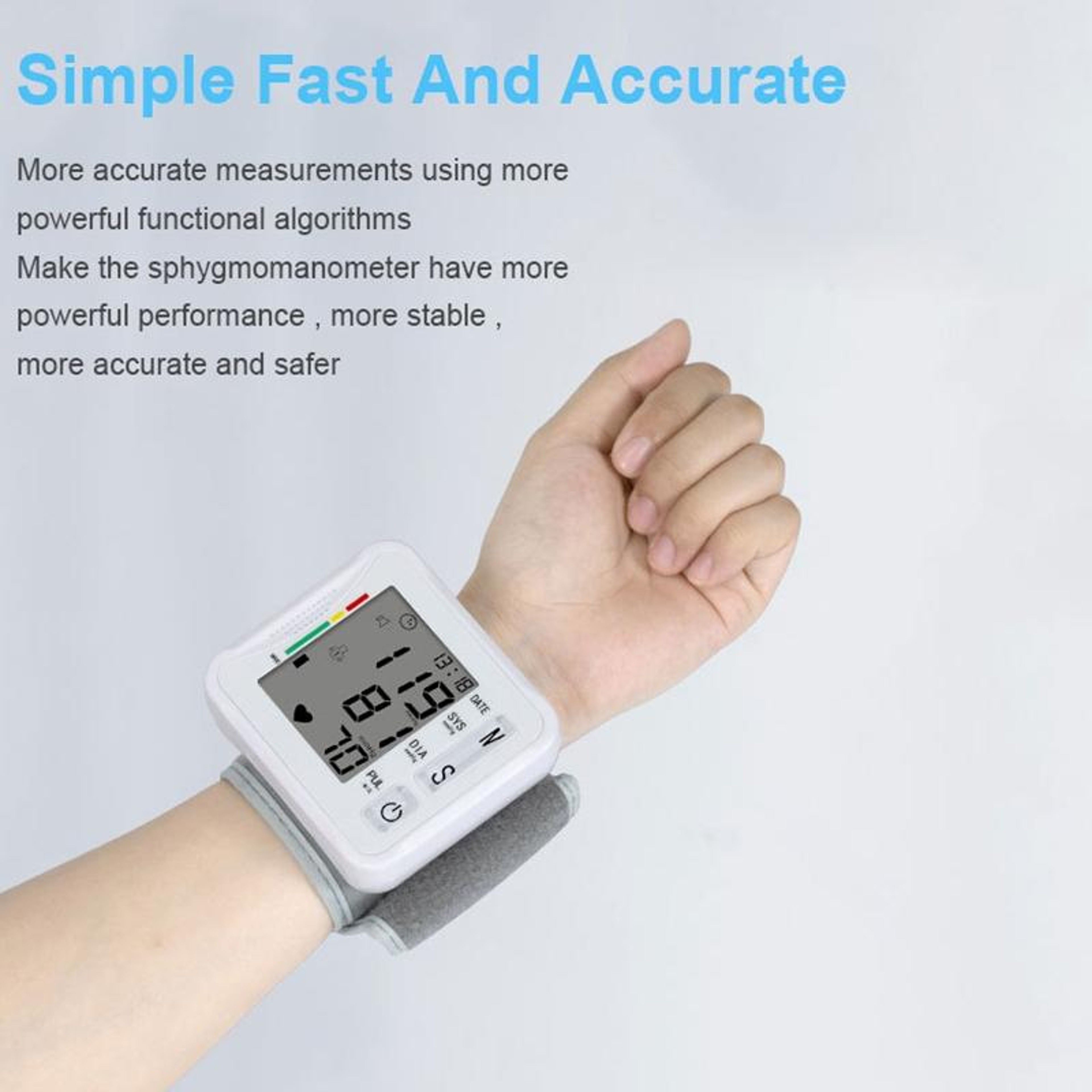 Automatic Wrist Blood Pressure Monitor With LCD Display And Memory Storage 5